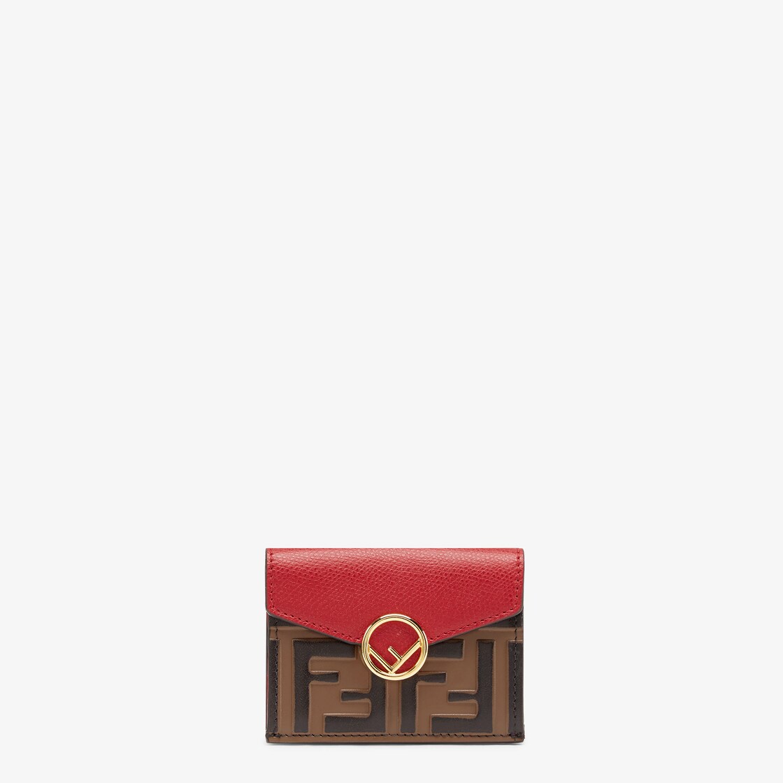 F is Fendi Bi-fold Wallet - Red leather compact wallet