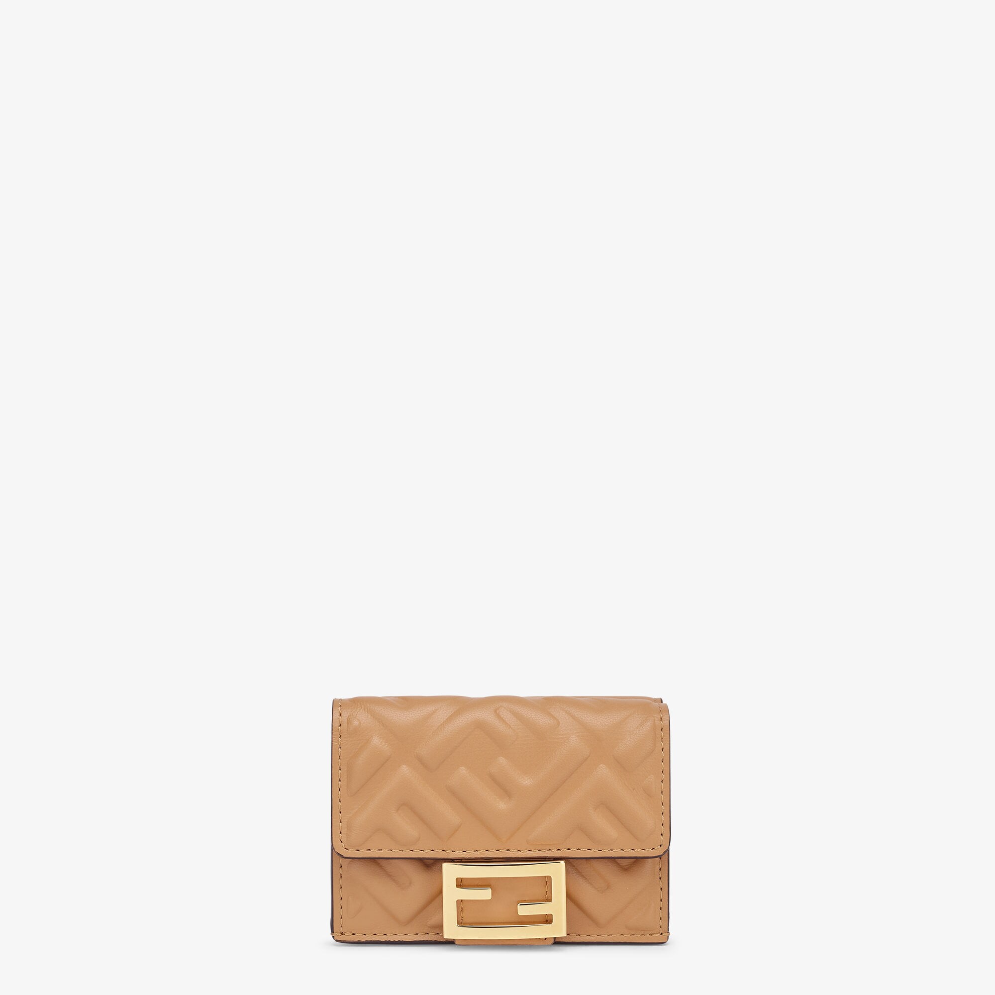 バゲット マイクロ 三つ折り財布 - ベージュナッパレザー 財布 | Fendi