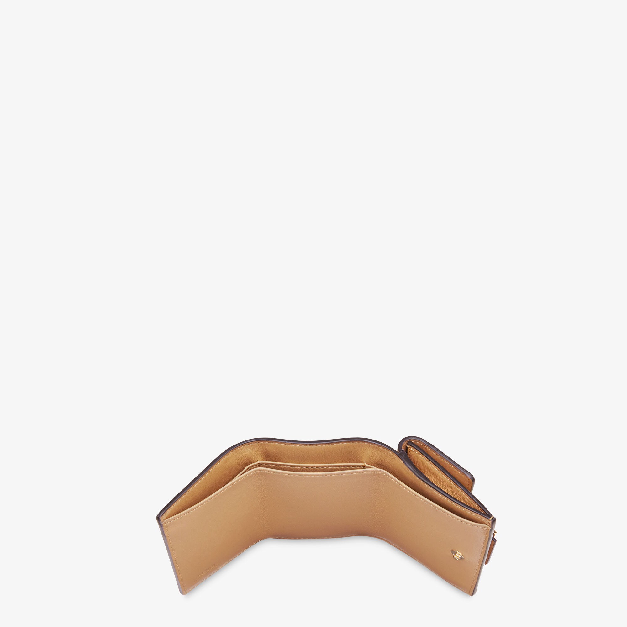 Baguette Micro Trifold - Beige nappa leather wallet | Fendi