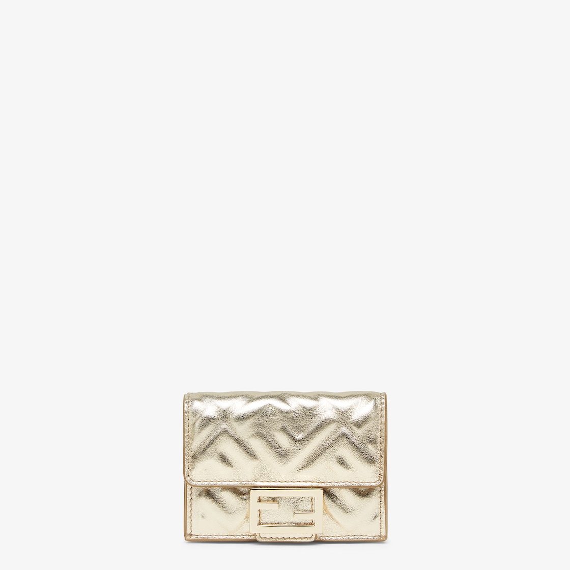 バゲット マイクロ 三つ折り財布 レザー ゴールド | Fendi バゲット マイクロ 三つ折り財布 レザー ゴールド | Fendi