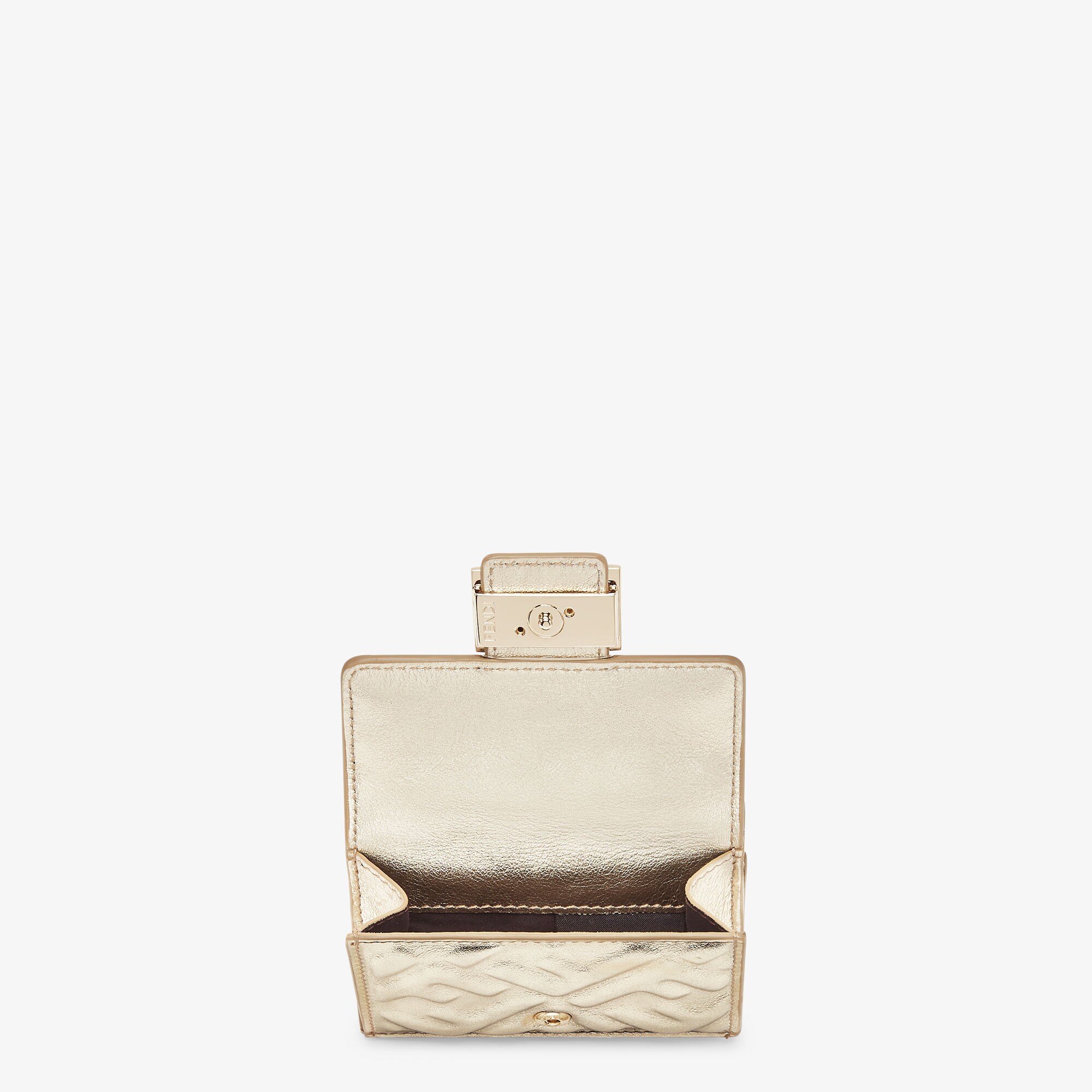 バゲット マイクロ 三つ折り財布 レザー ゴールド | Fendi バゲット マイクロ 三つ折り財布 レザー ゴールド | Fendi