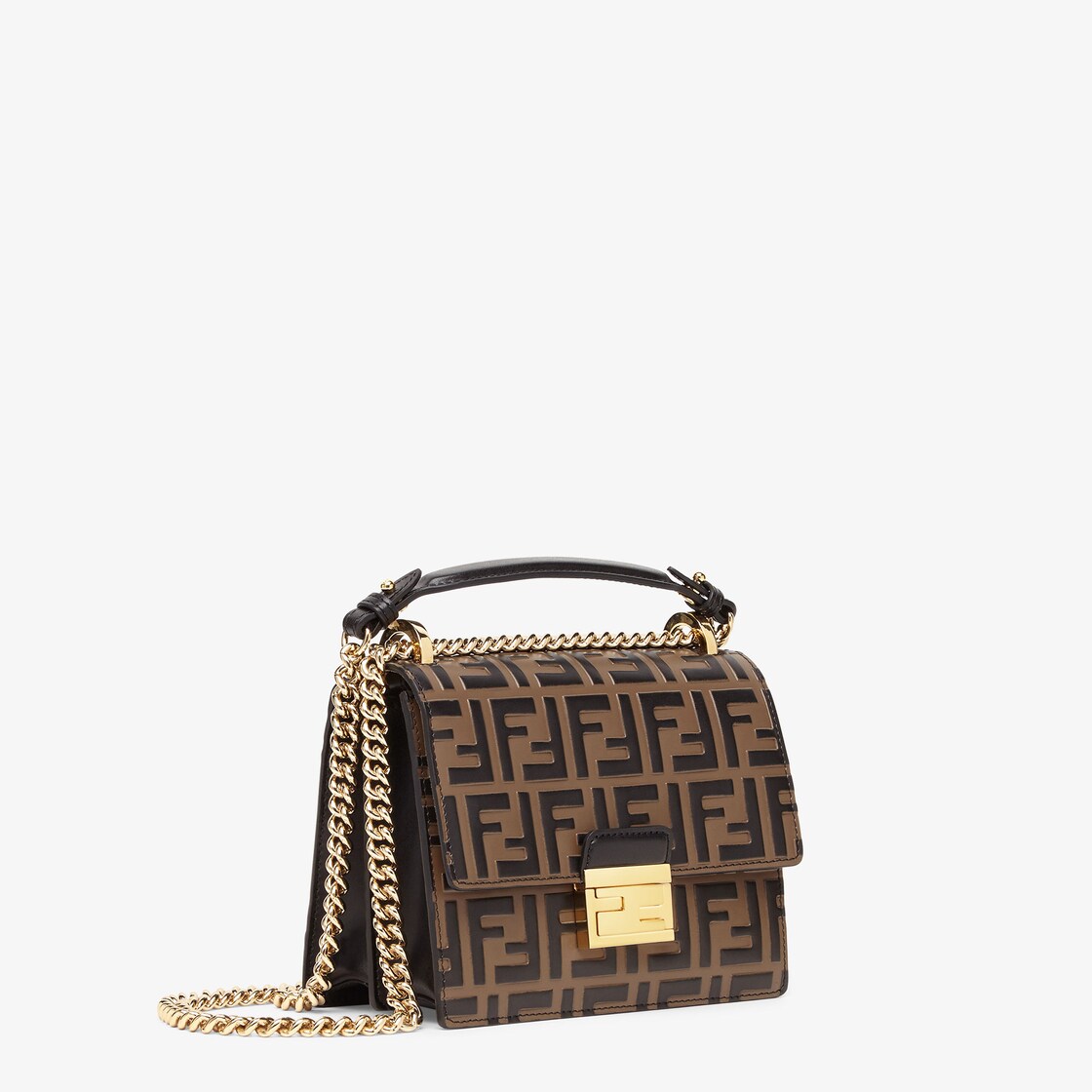 Fendi kan i leather shoulder outlet bag