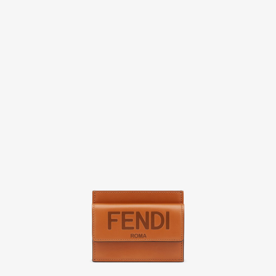 Logo Leather Cardholder in Brown - Fendi