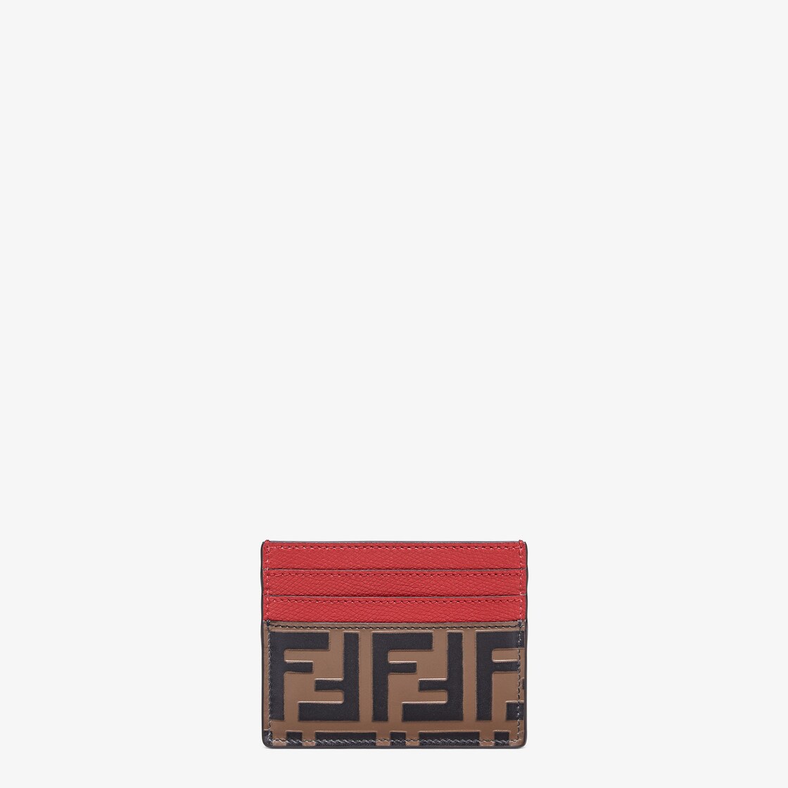 Flat Leather Card Case, Red, Flat Card Holders