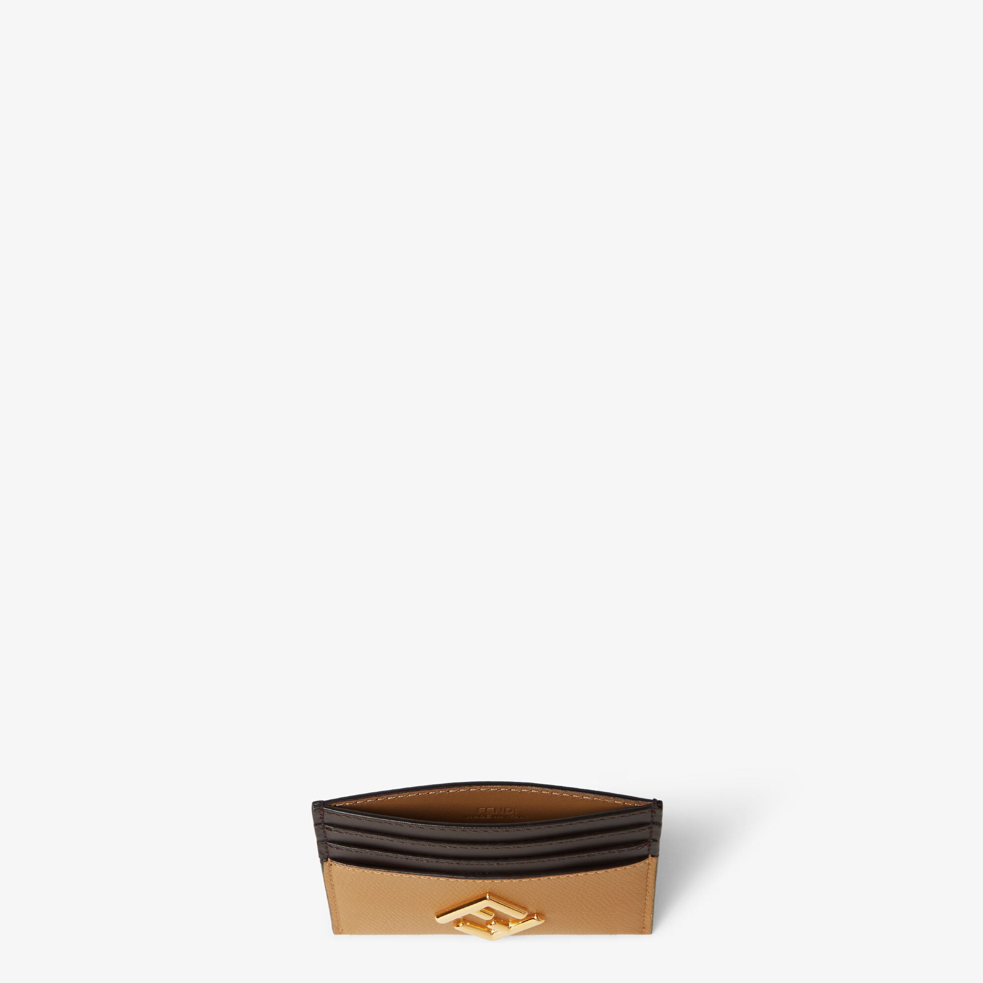 FFダイヤモンド カードケース レザー ブラウン | Fendi