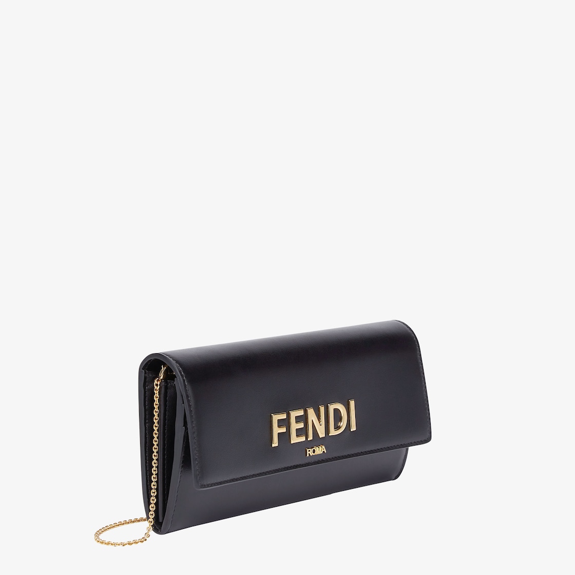 Fendi Women Roma Chain Pouch Wallet In Black