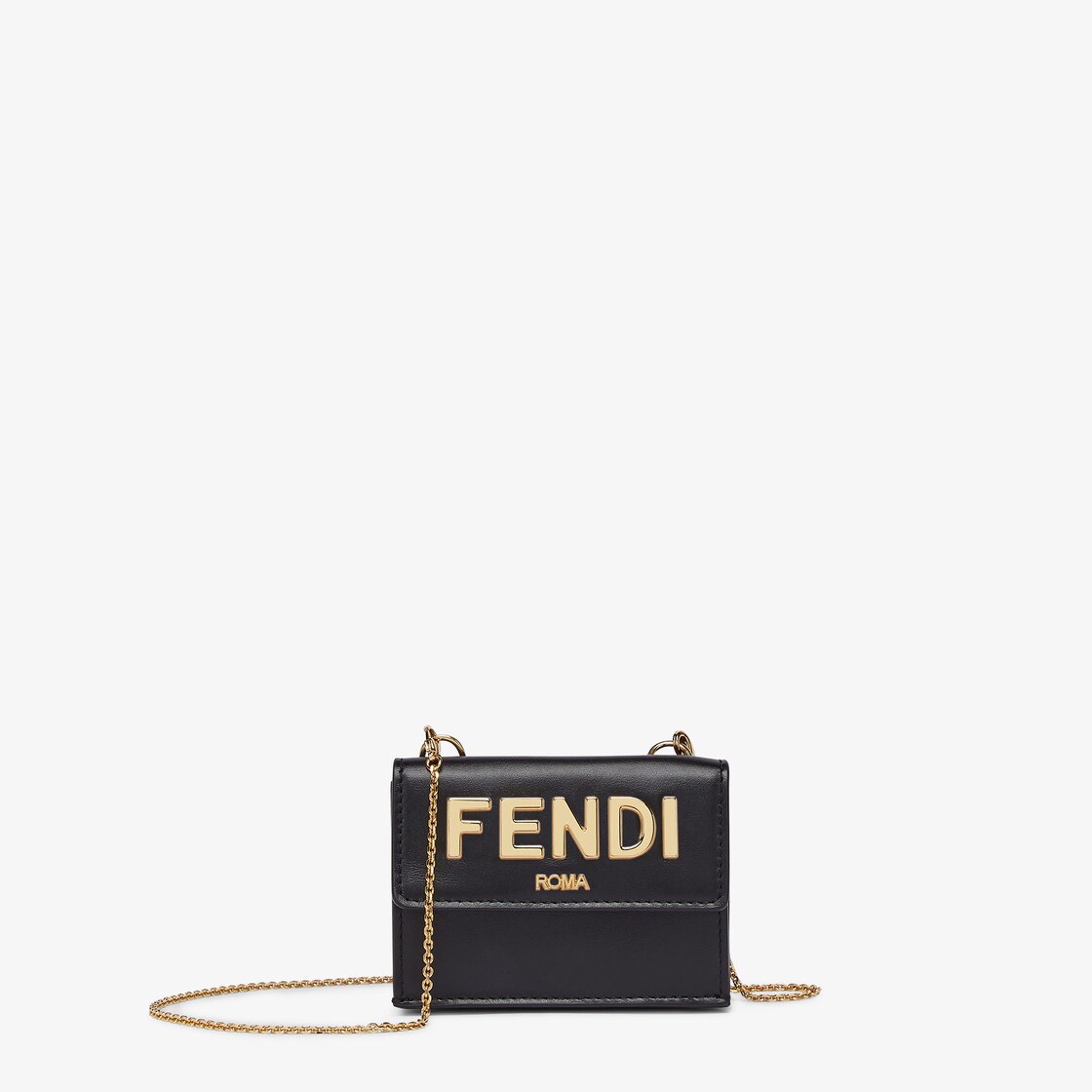 Fendi Women Roma Chain Pouch Wallet In Black