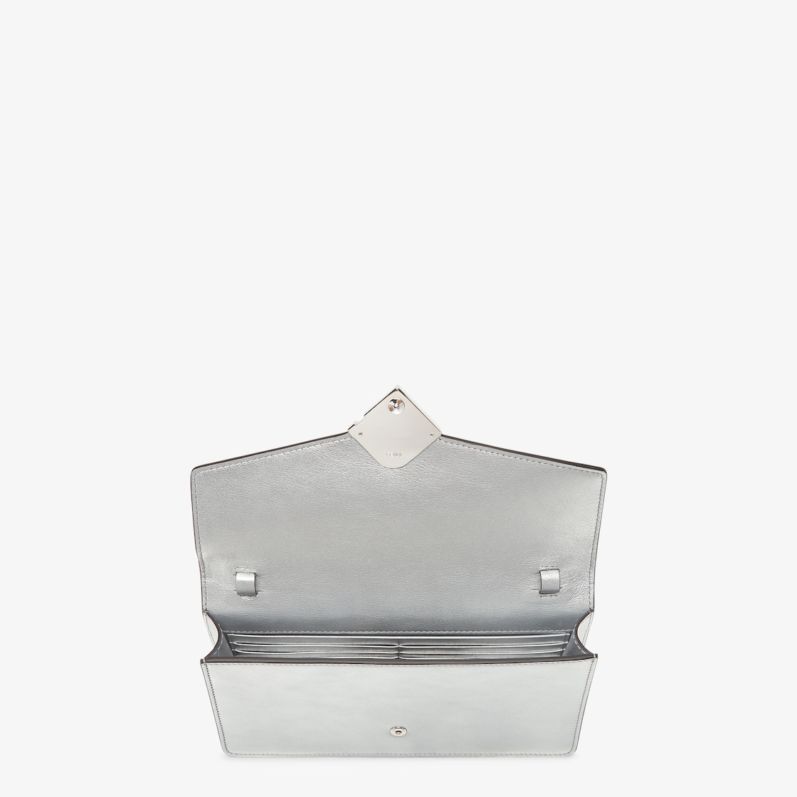 FF Diamonds Wallet On Chain Leather Silver | Fendi FF Diamonds Wallet On Chain Leather Silver | Fendi