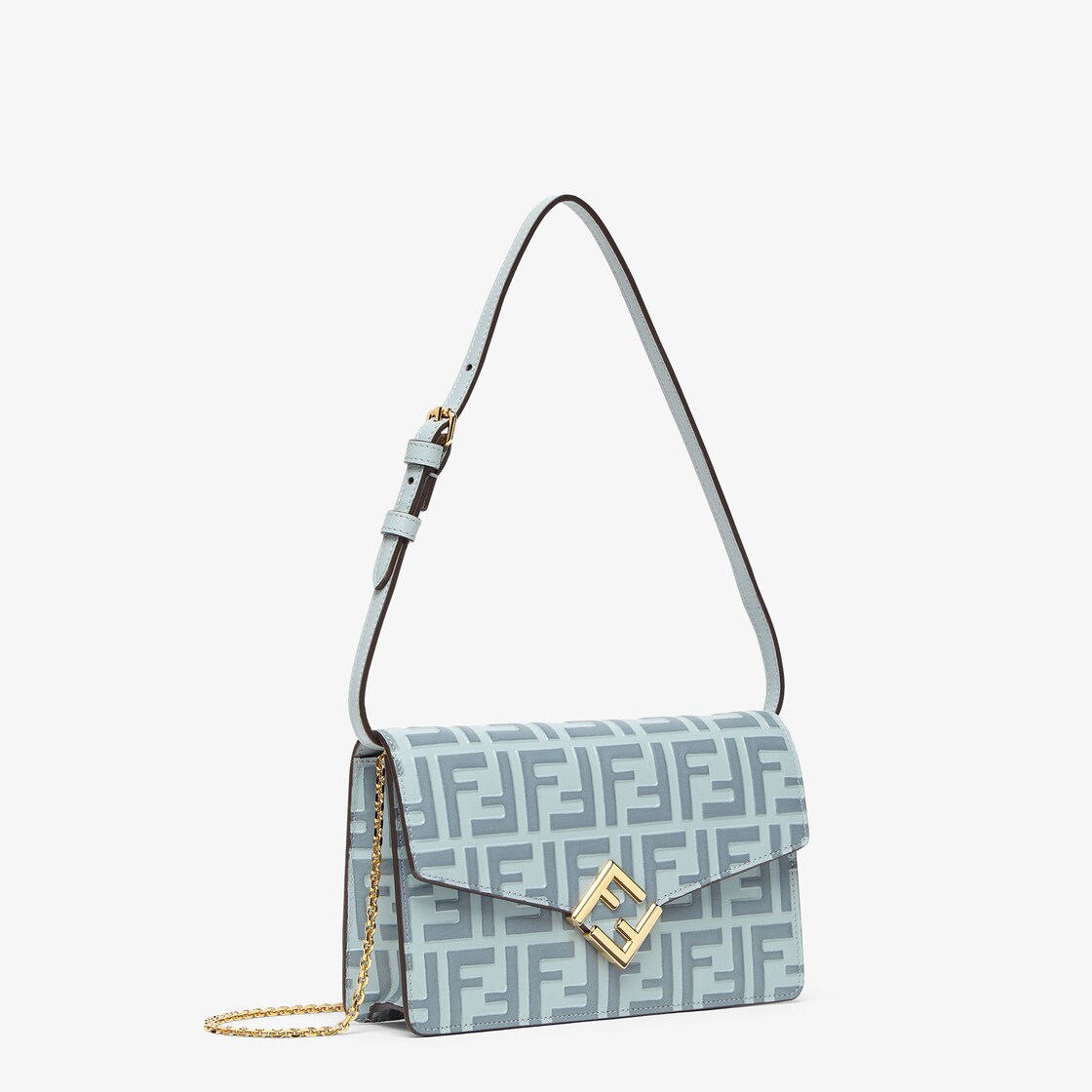 FF Diamonds Wallet On Chain Leather Light blue - Image 2/4