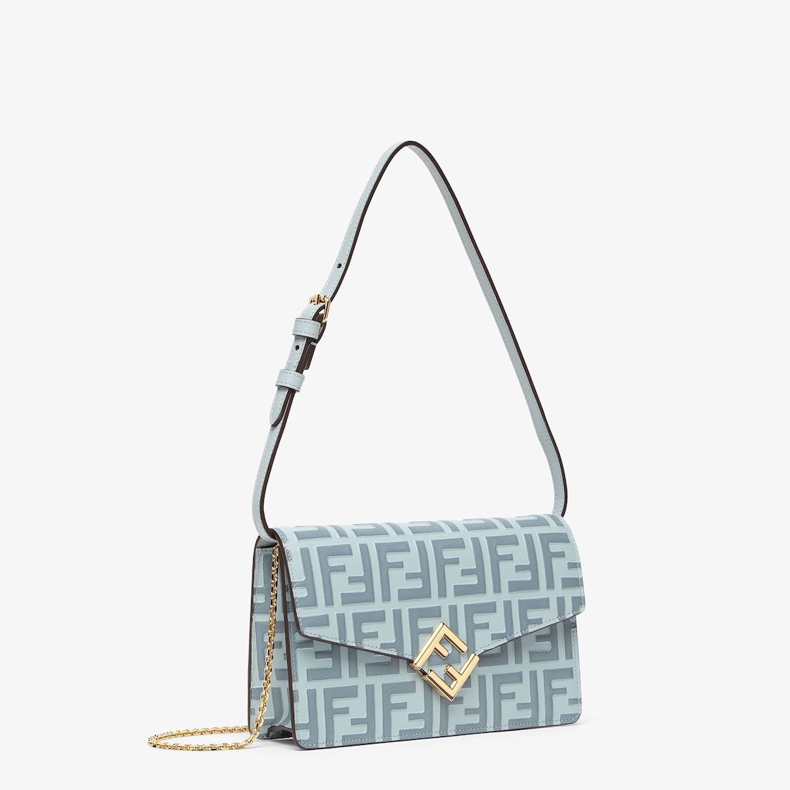 FF Diamonds Wallet On Chain Leather Light blue - Image 2/4