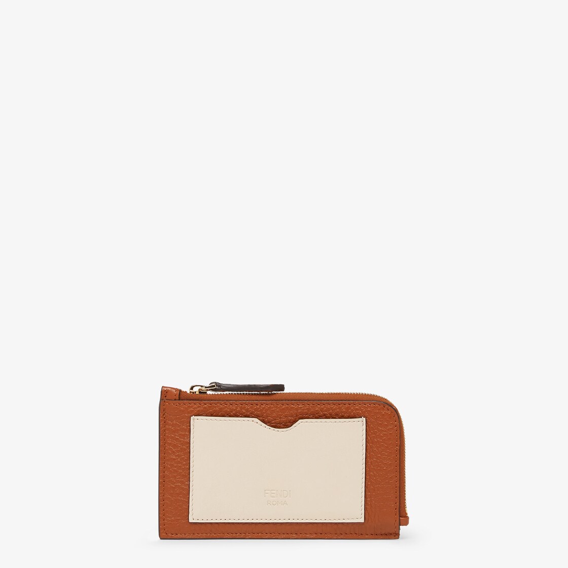 Logo Leather Cardholder in Brown - Fendi