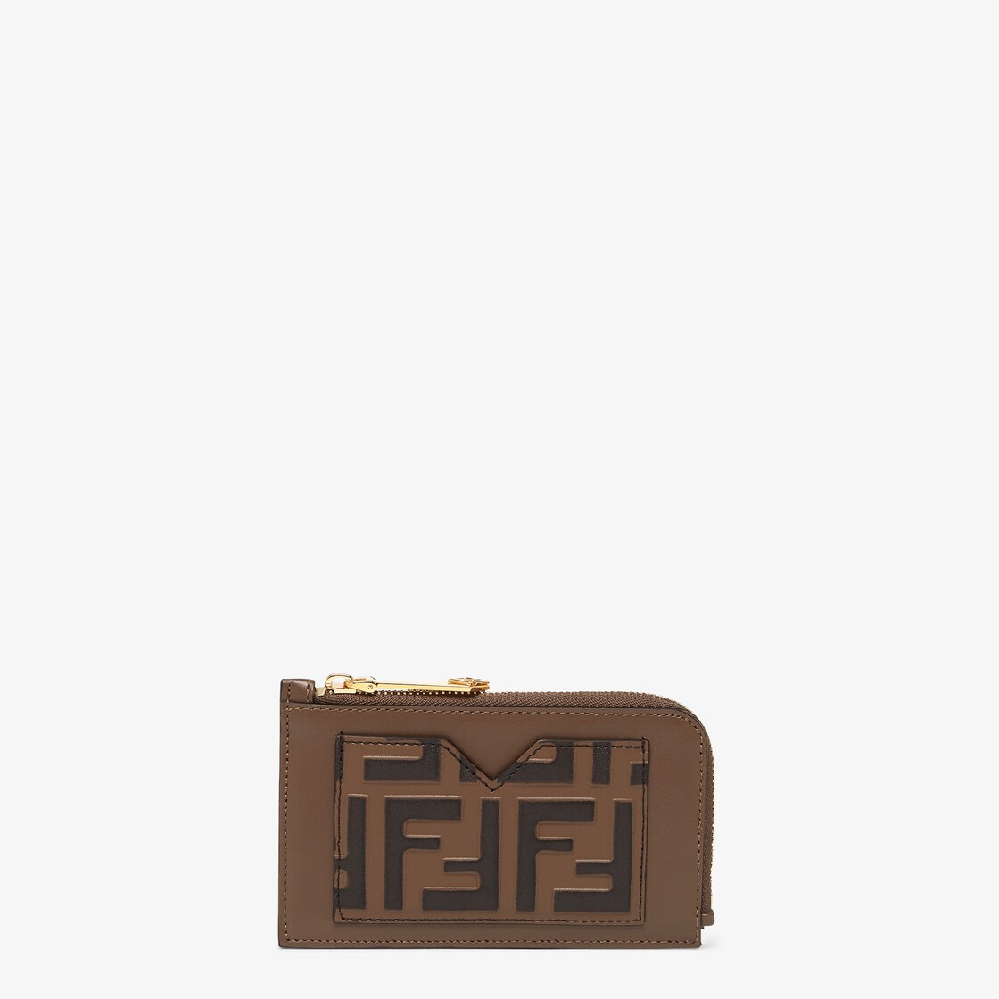 FFダイヤモンド カードケース レザー ブラウン | Fendi