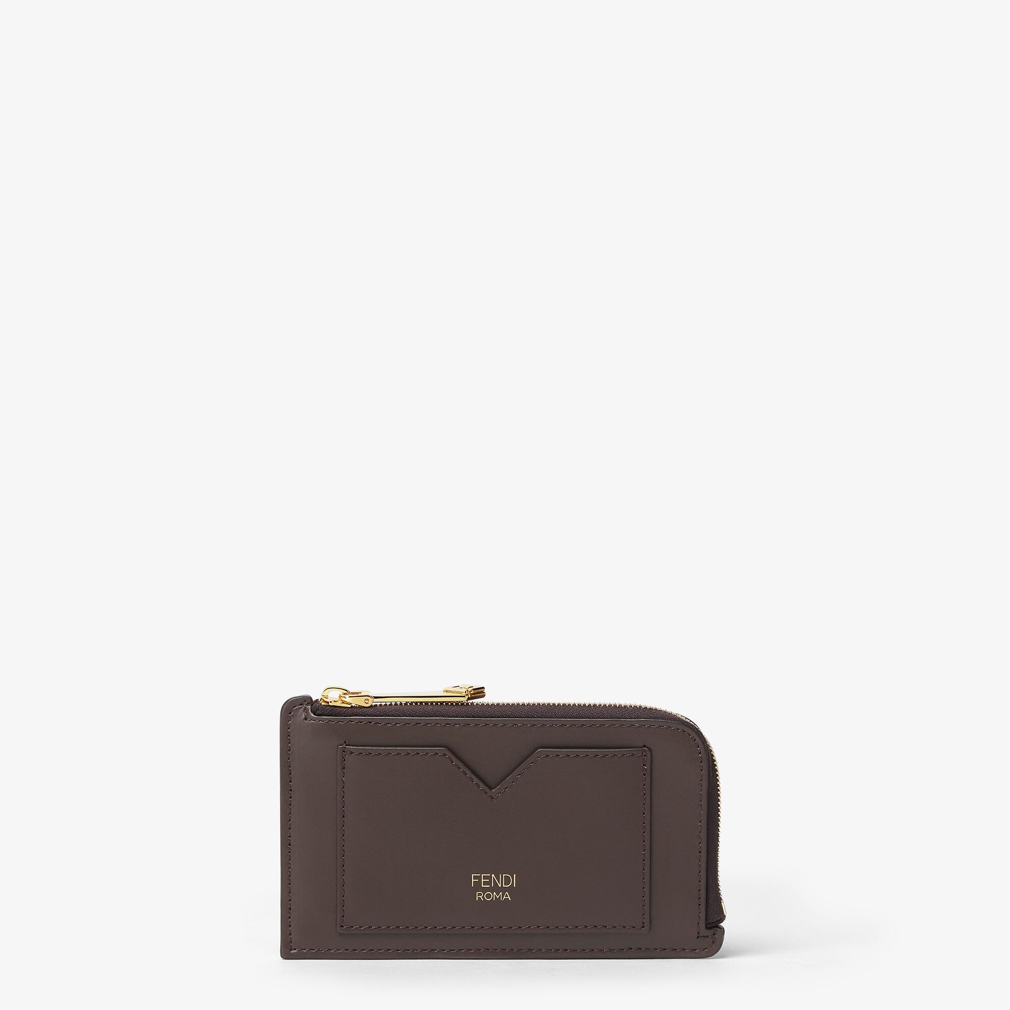 FFダイヤモンド カードケース レザー ブラウン | Fendi