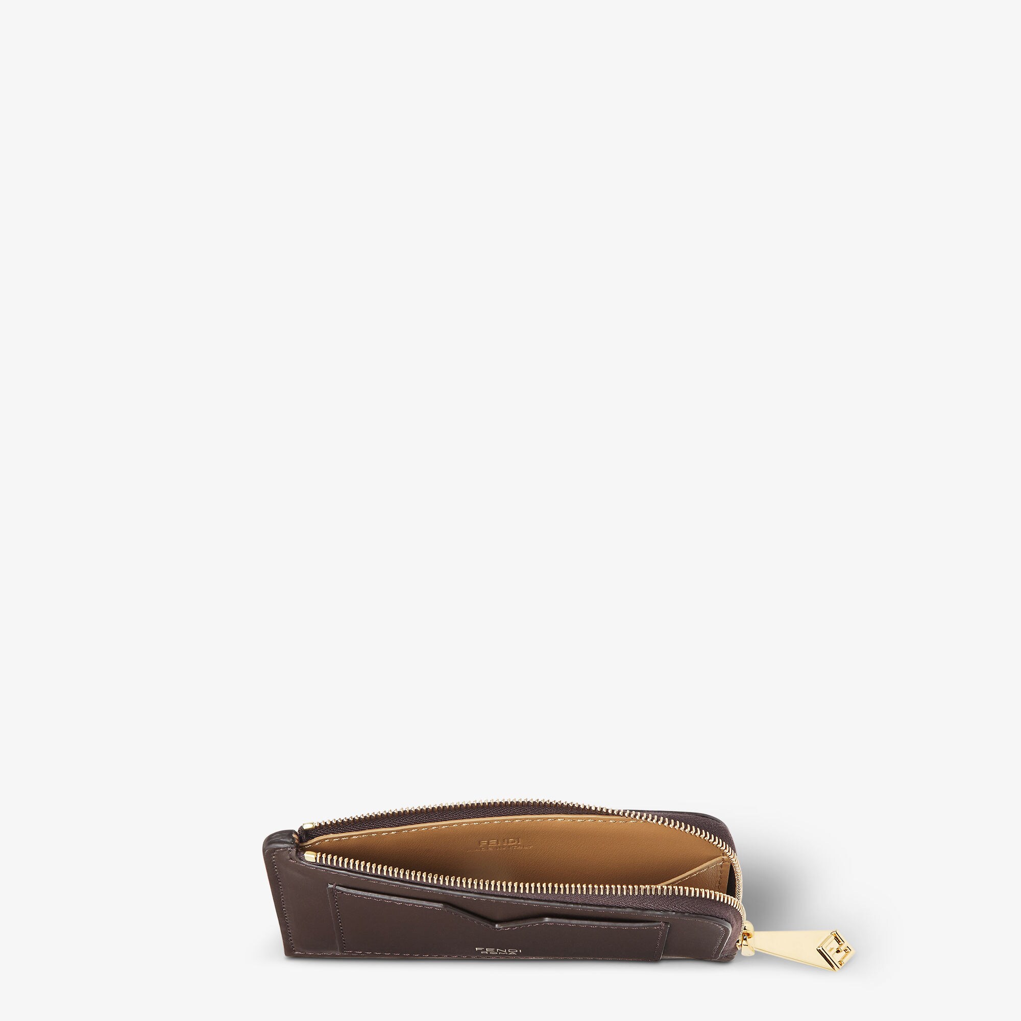 FFダイヤモンド カードケース レザー ブラウン | Fendi