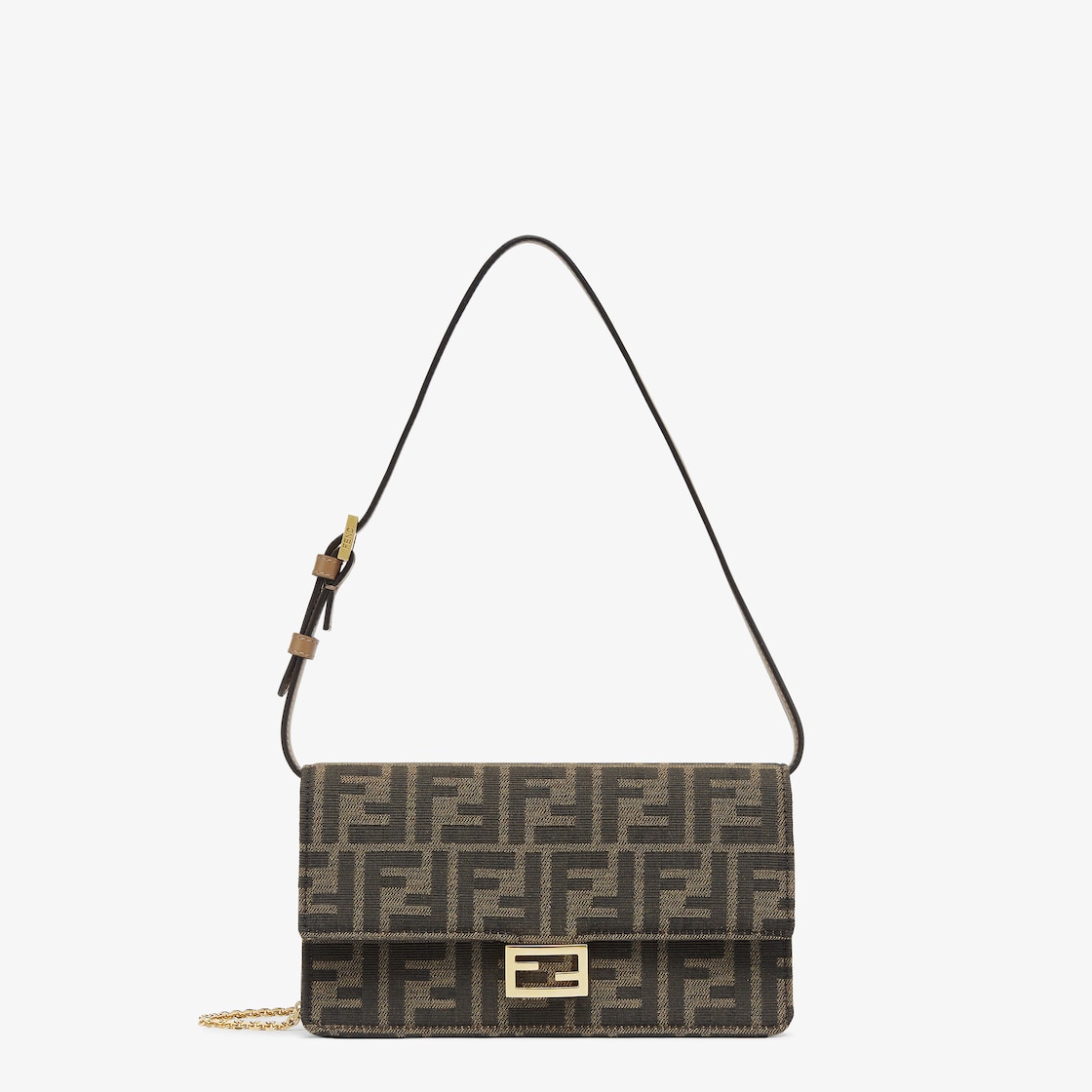 財布内蔵ミニバッグ バゲット - ブラウンFFファブリック 財布 | Fendi