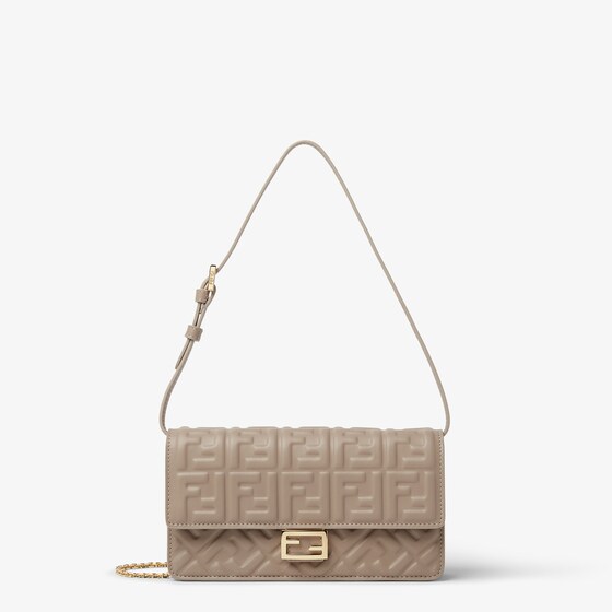 Fendi Wallet On Chain Baguette In Gray