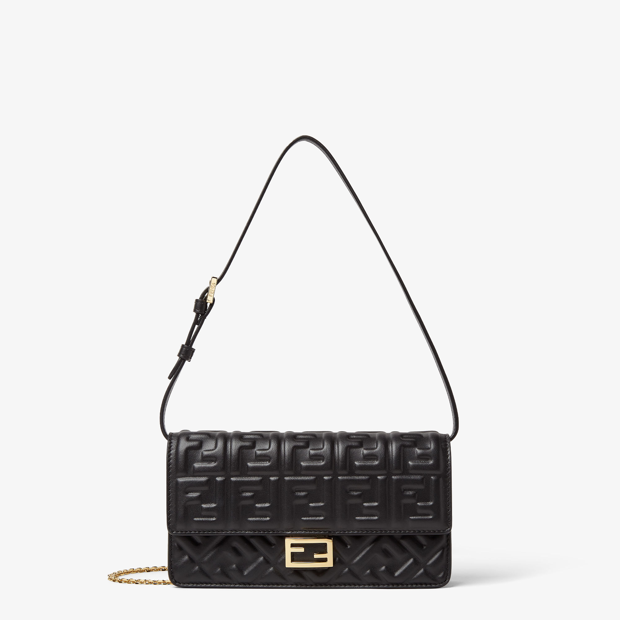 財布ショルダー バゲット レザー ブラック | Fendi