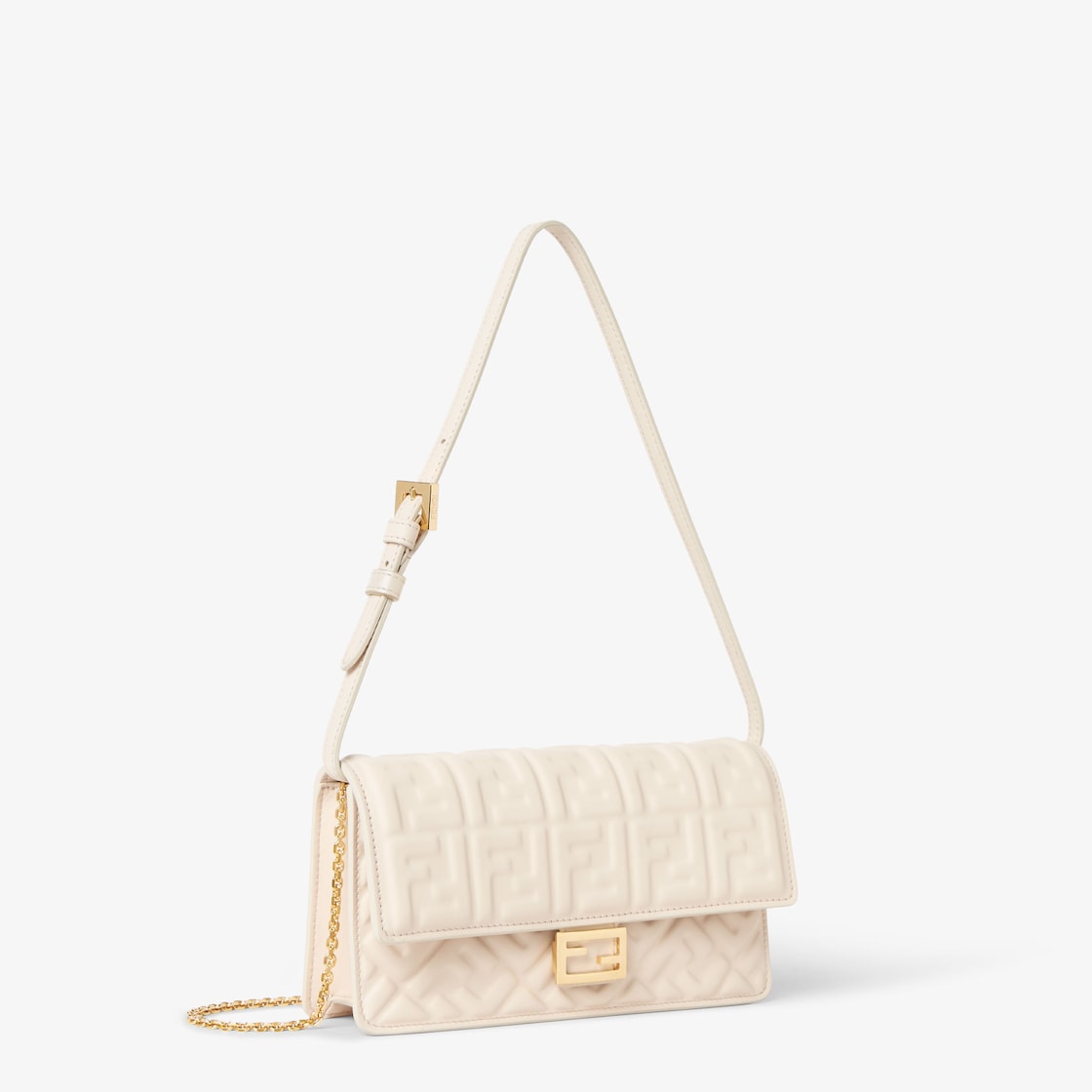 Wallet On Chain Baguette Leather White - Image 2/4