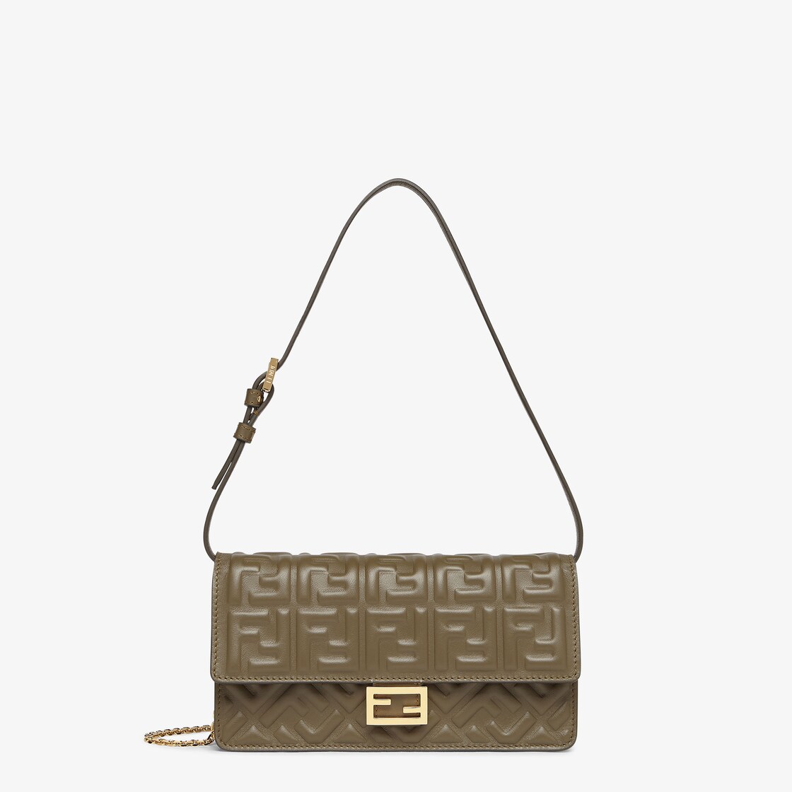 Fendi Baguette Wallet On Chain Green OS