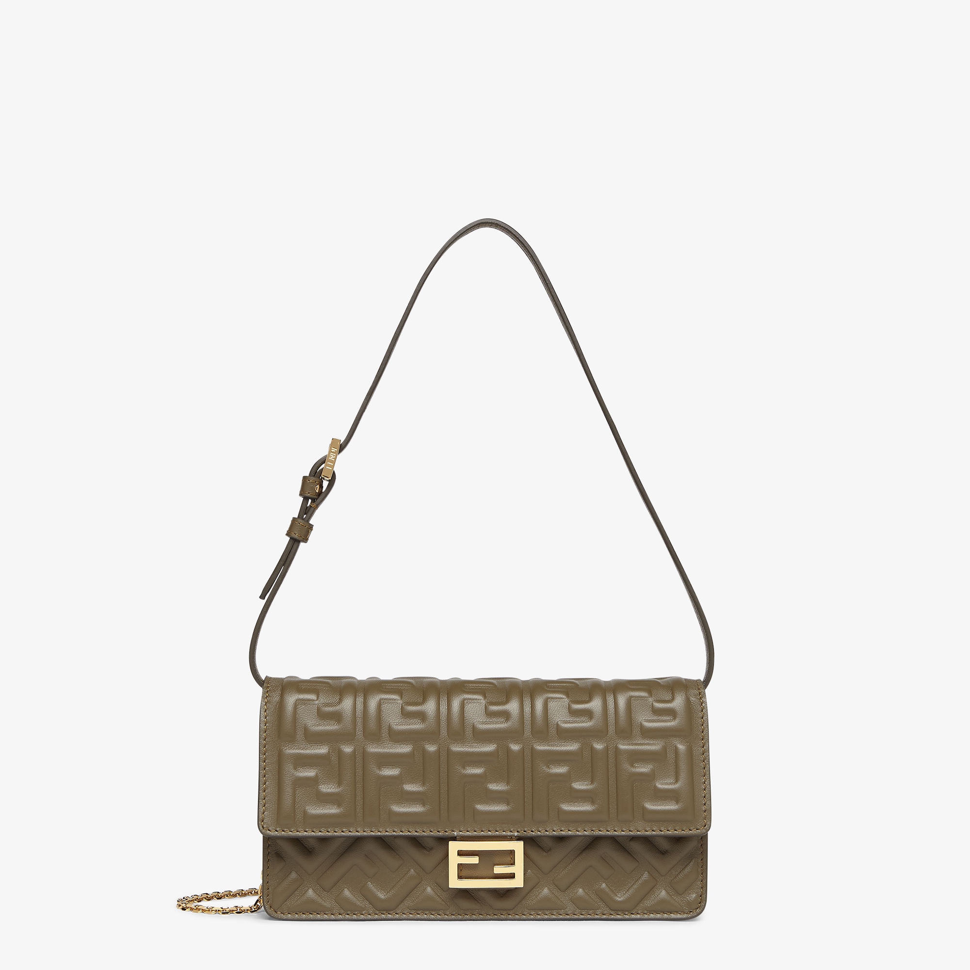 財布ショルダー バゲット - グリーン ナッパレザー 財布 FFモチーフ | Fendi