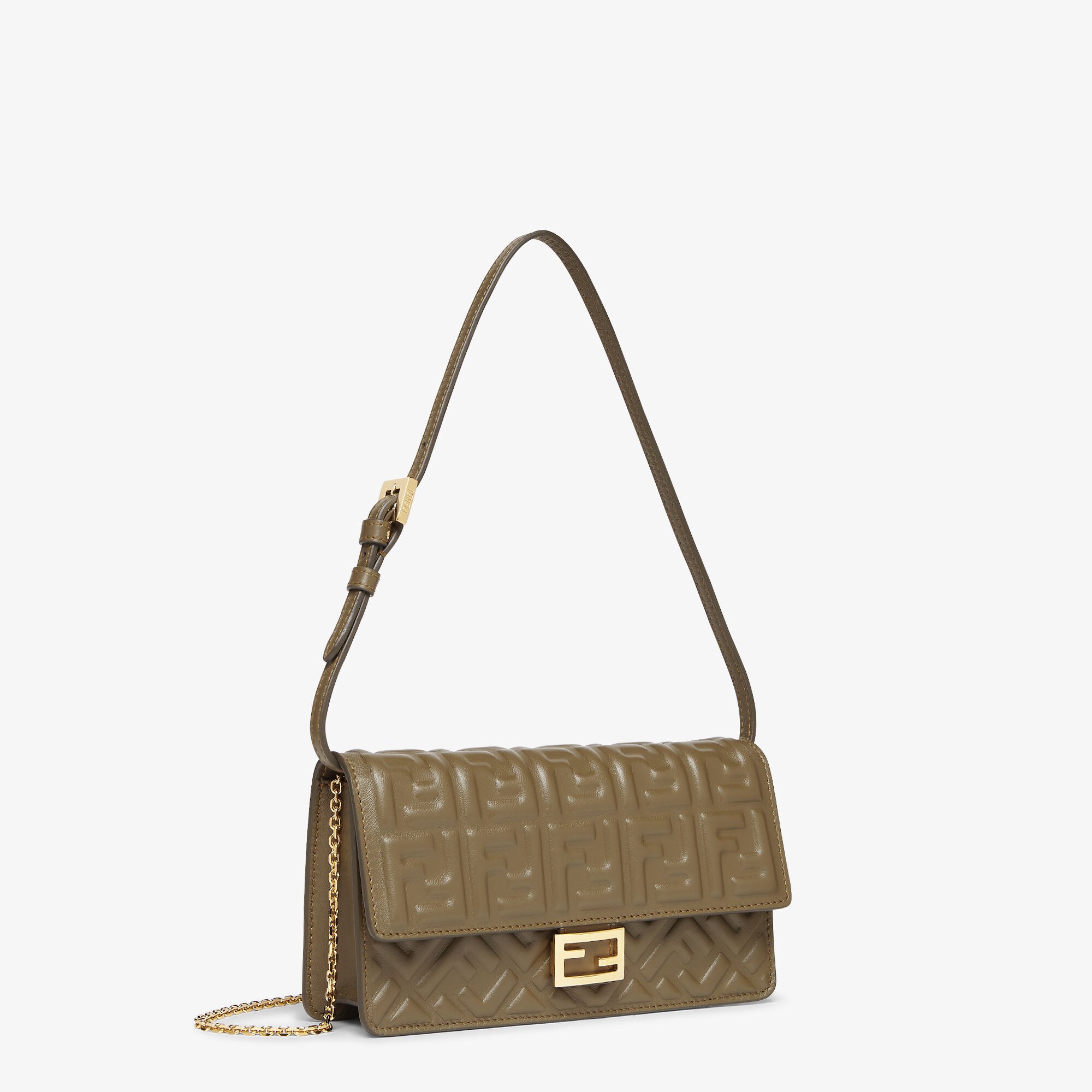 財布ショルダー バゲット - グリーン ナッパレザー 財布 FFモチーフ | Fendi