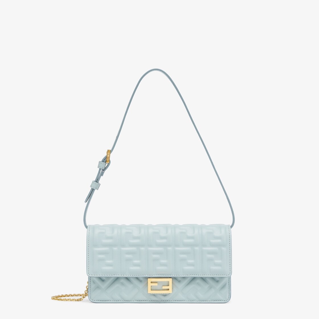 財布内蔵ミニバッグ バゲット - ライトブルーナッパレザー 財布 | Fendi