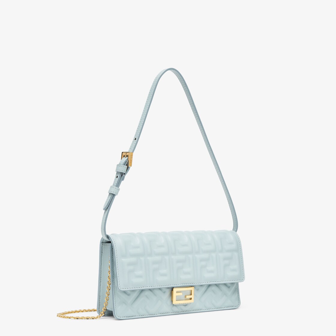 Wallet On Chain Baguette Leather Light blue - Image 2/4