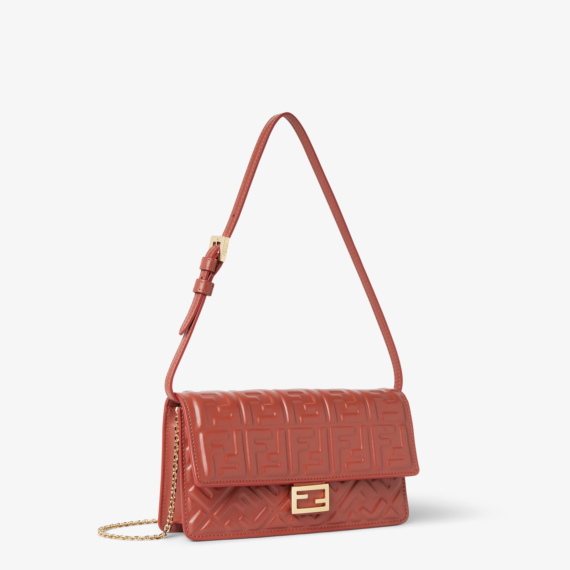 長財布 FENDI SS25 'Baguette' wallet on chain (8M0498AUNJ F1SKL) Wallet On Chain Baguette Fabric Blue | Fendi