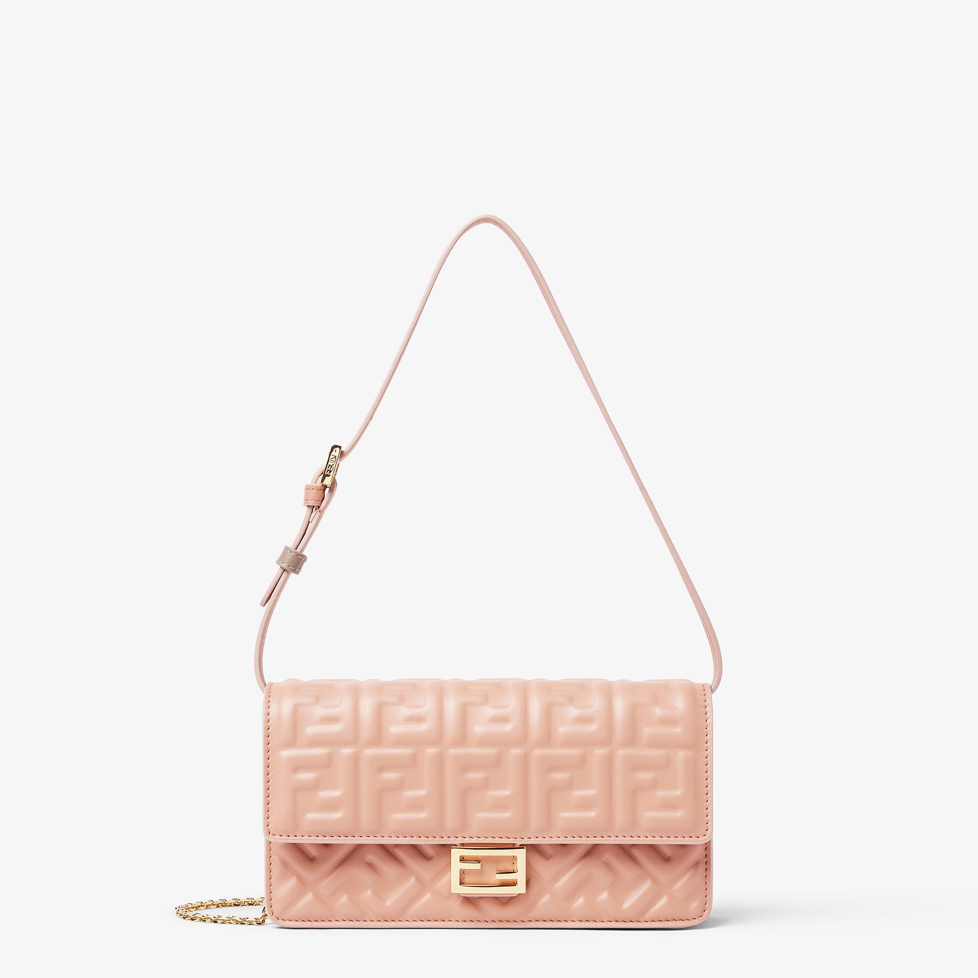FENDI メッシュフラット Wallet On Chain Baguette - Pink | FENDI International