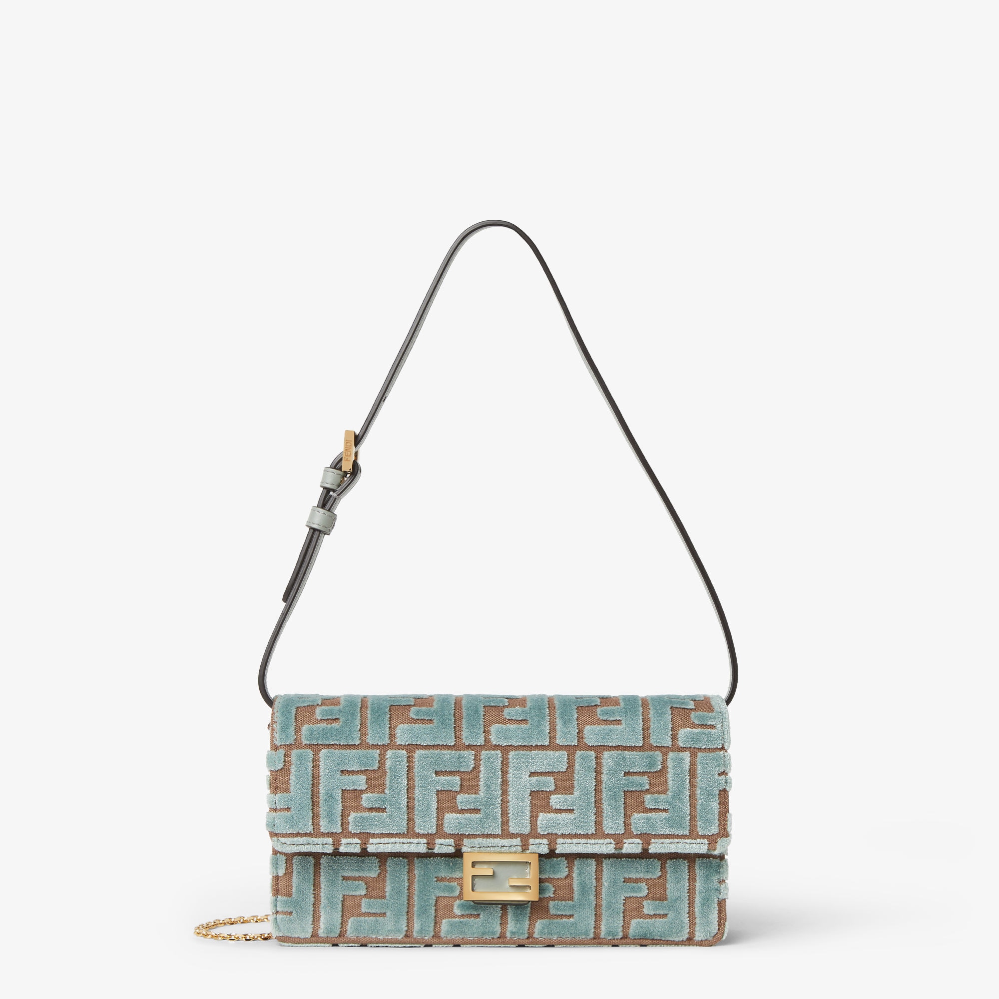 Wallet On Chain Baguette Fabric Green | Fendi