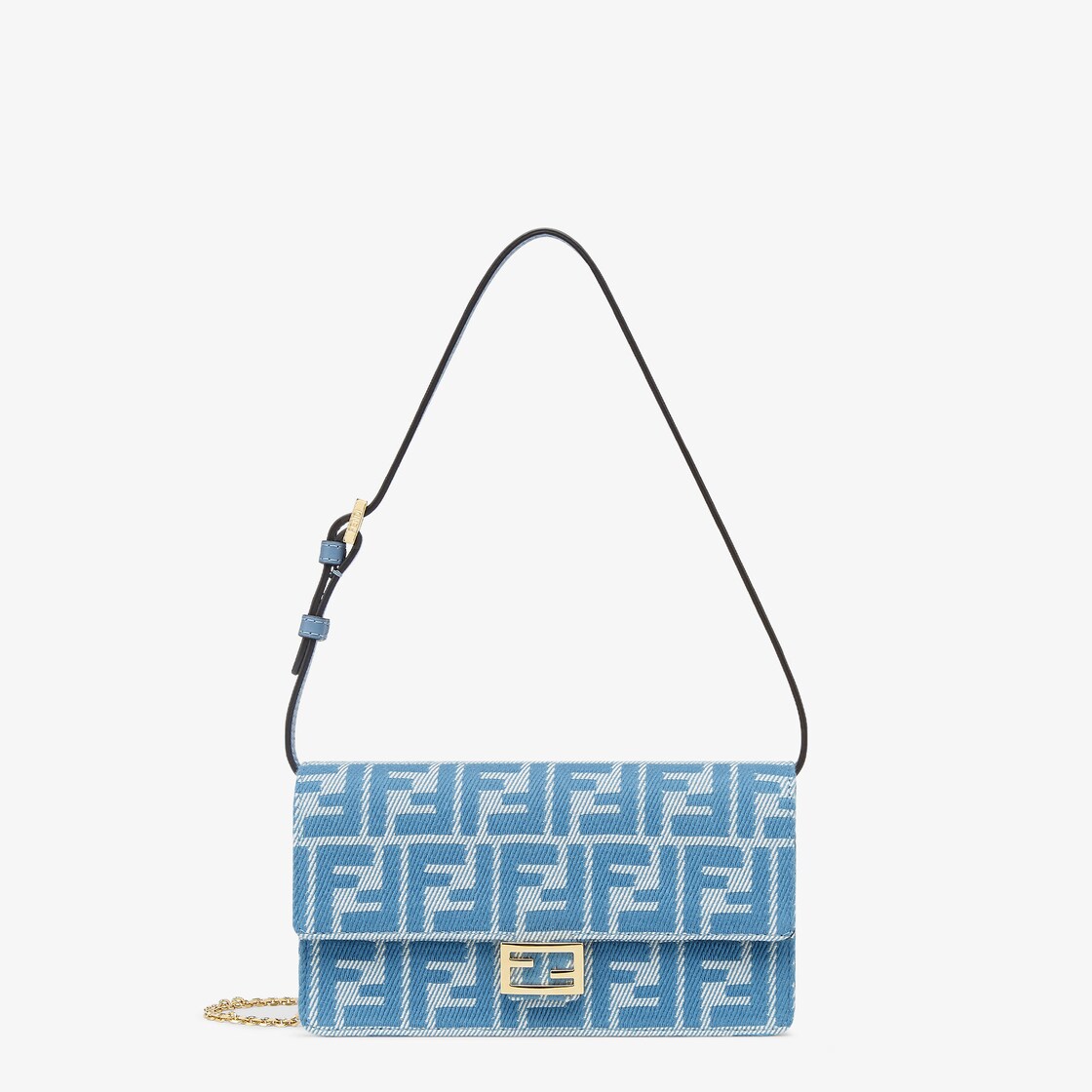 Wallet On Chain Baguette Fabric Blue - Image 1/5