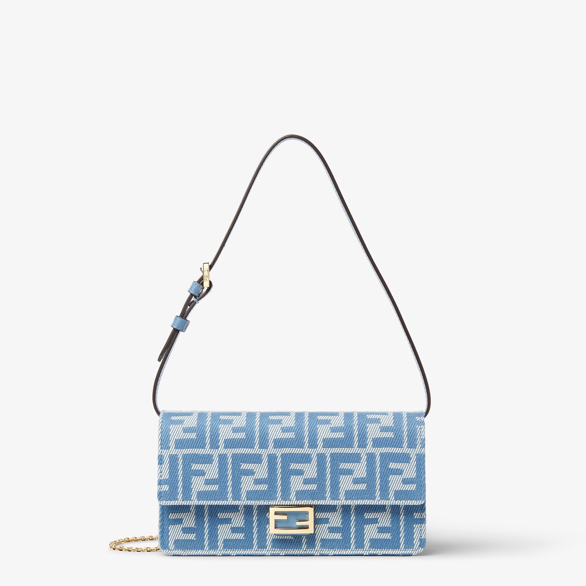 Wallet On Chain Baguette Fabric Blue | Fendi