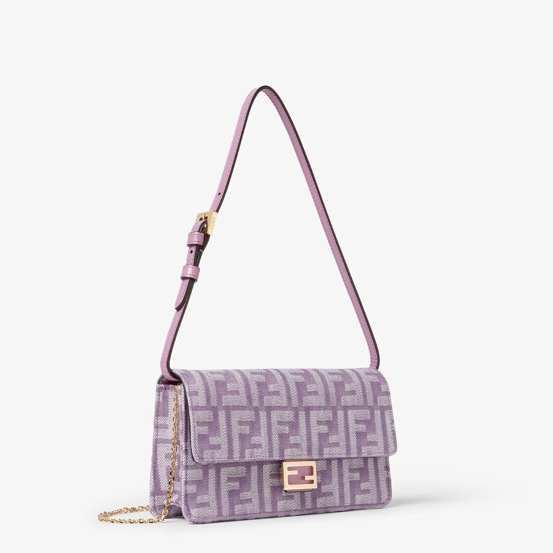 Wallet On Chain Baguette Fabric Purple - Image 2/5
