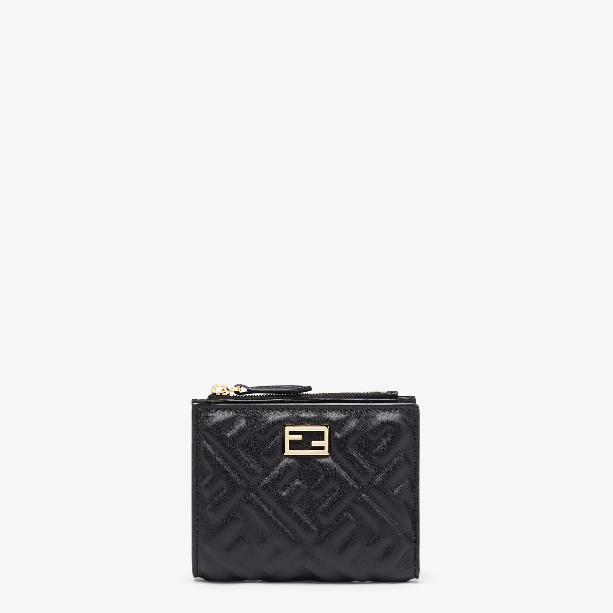 スリムバゲット 財布 スモール - ブラック ナッパレザー 財布 FFモチーフ | Fendi