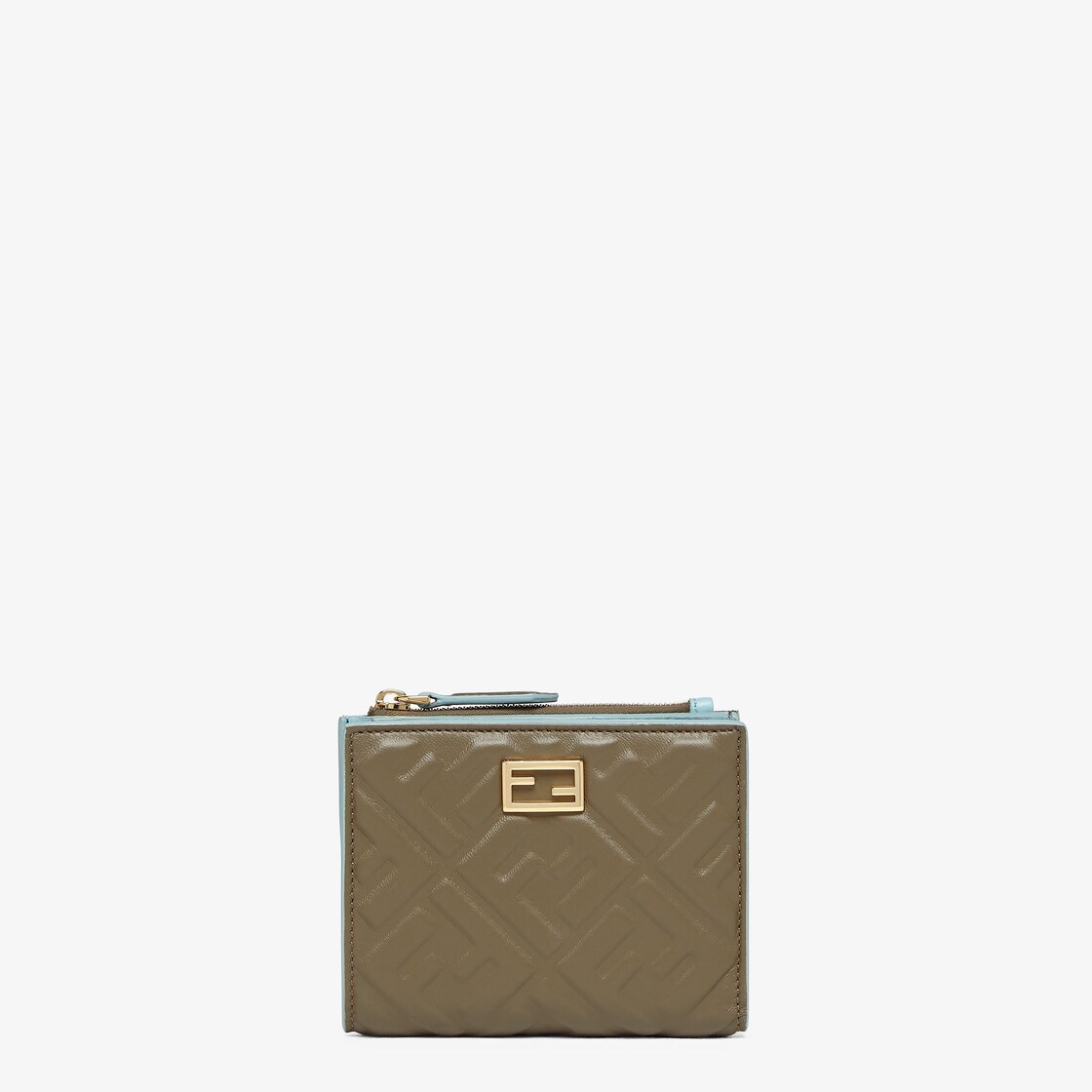 Small Wallet Slim Baguette Cuir Vert Fendi