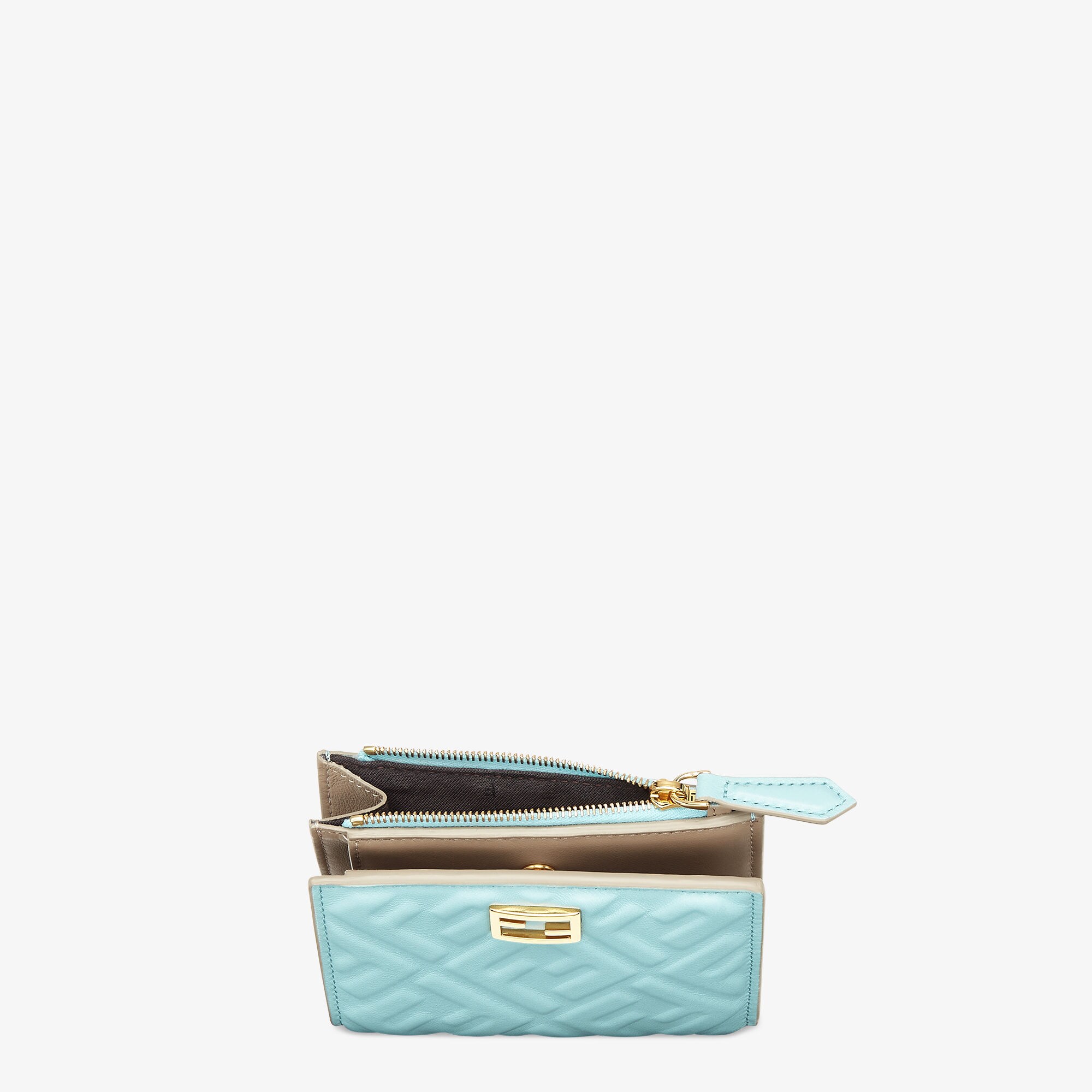 Slim Baguette Wallet Small Leather Light blue | Fendi