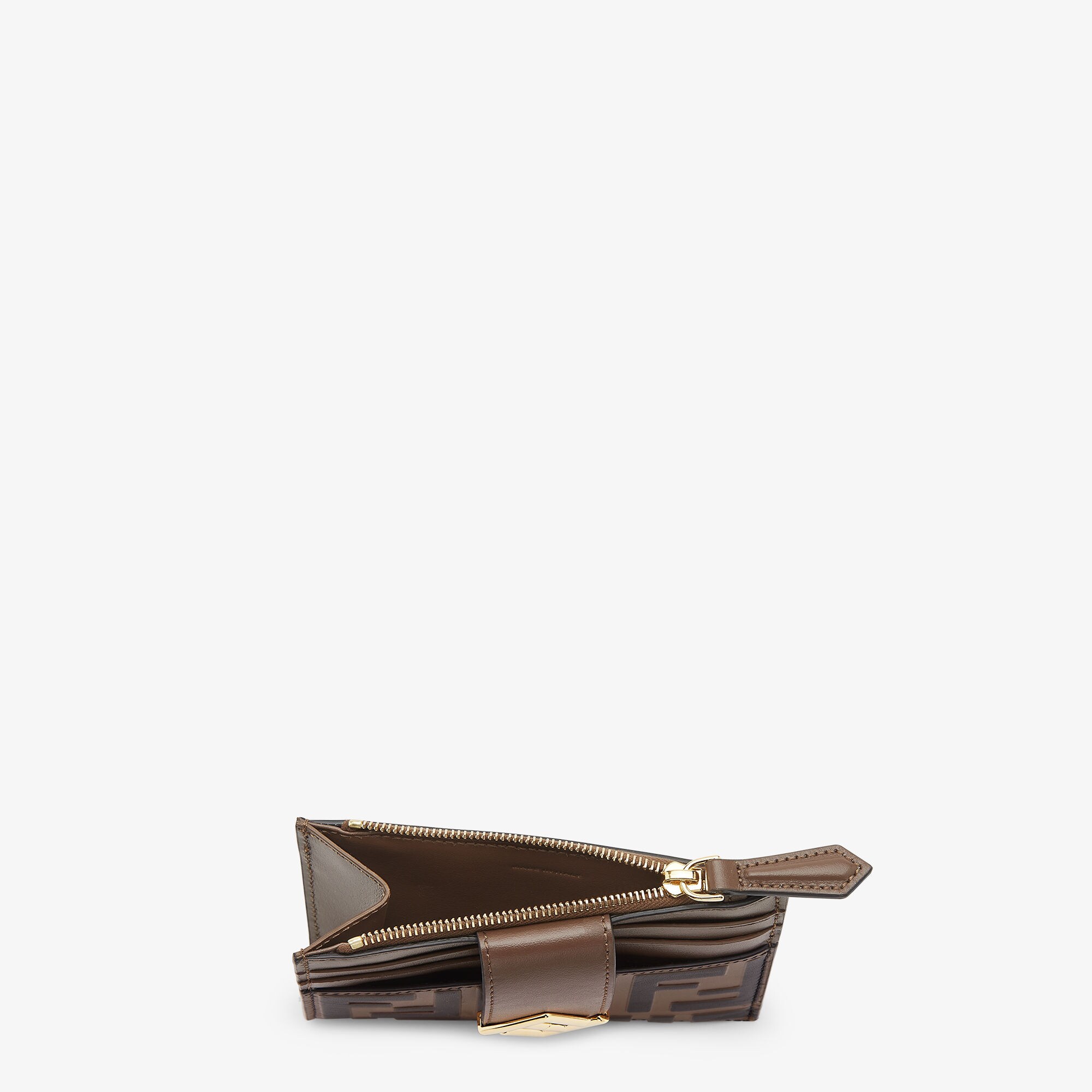 FENDI(フェンディ)関税送料込み FF Logo Diamond Card Wallet FFダイヤモンド財布 レザー グレー | Fendi
