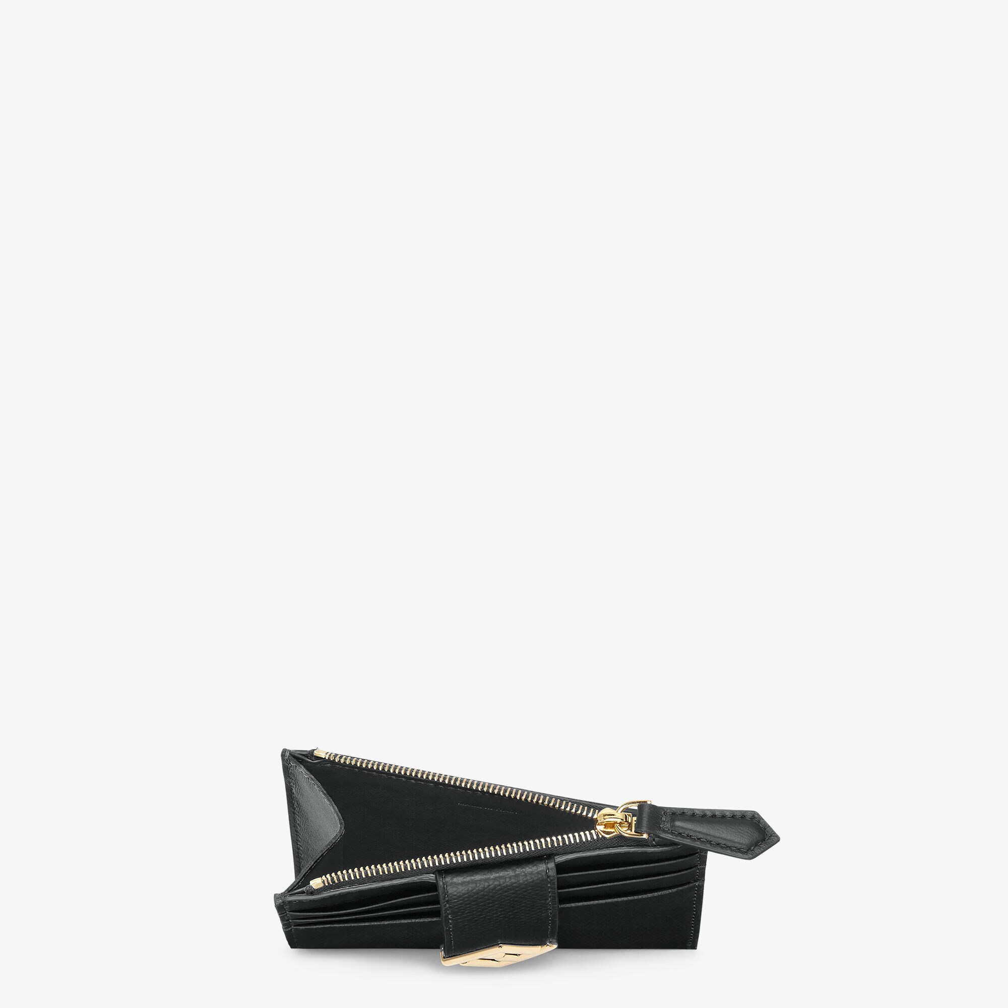 FF Diamonds Zip Card Case Leather Black | Fendi