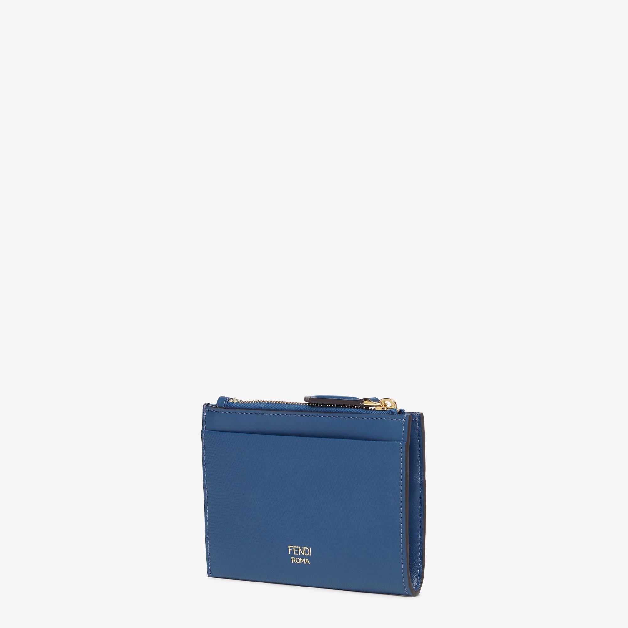 Zip Card Case FF Diamonds Pelle Blu Fendi