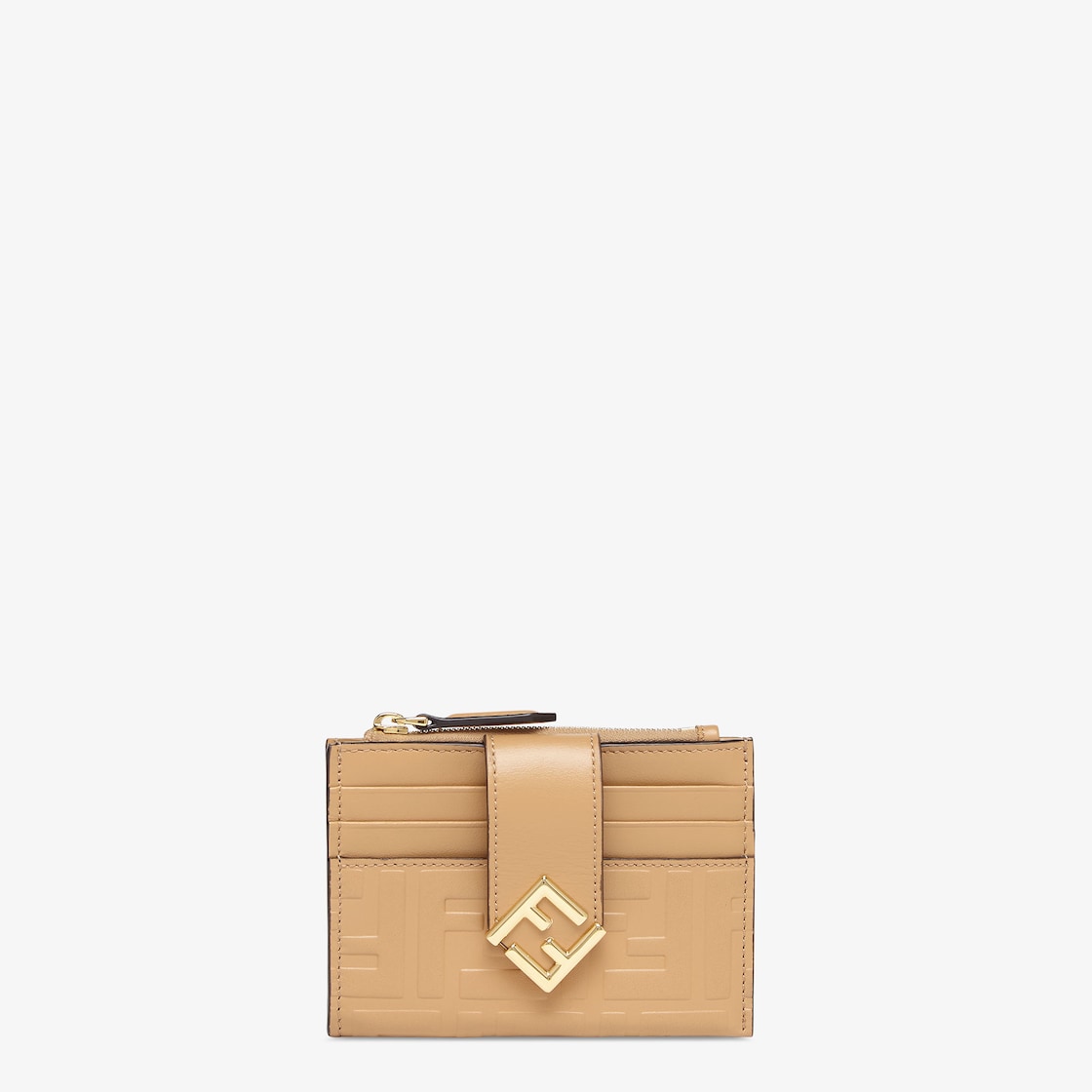 FF Diamonds Zip Card Case Leather Brown | Fendi FF Diamonds Zip Card Case Leather Brown | Fendi