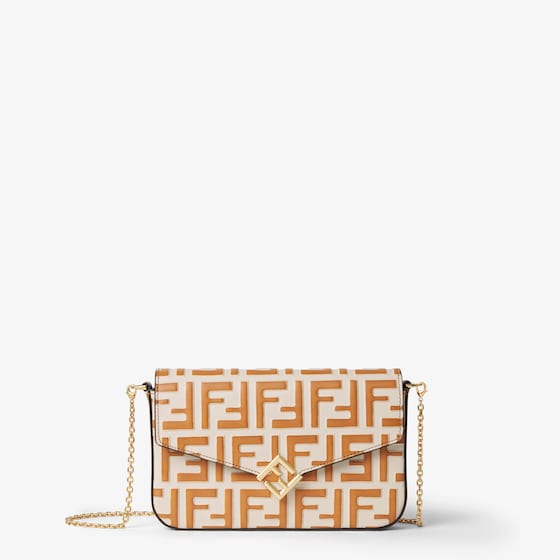 Fendi Ff Diamonds Wallet On Chain In Sand