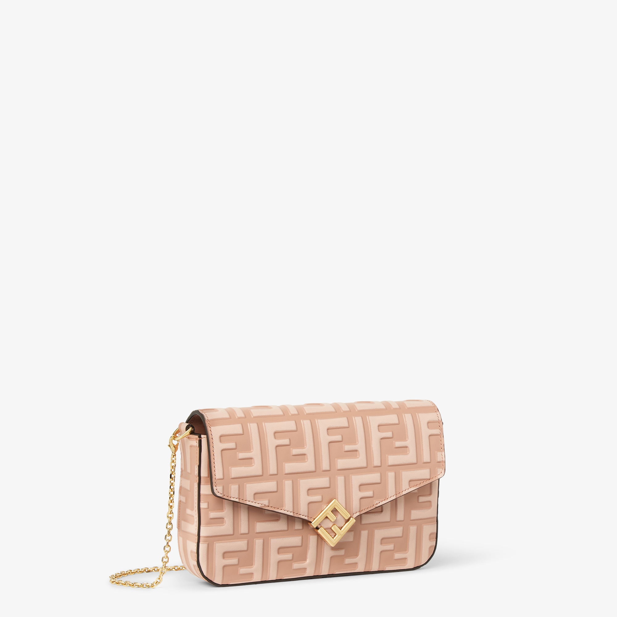 FF Diamonds Wallet On Chain Leather Pink | Fendi FF Diamonds Wallet On Chain Leather Pink | Fendi