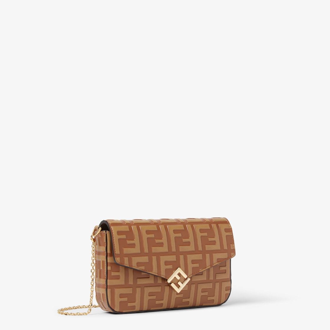 FF Diamonds Wallet On Chain Leather Brown - Image 2/4