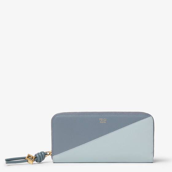 Fendi Ff Diamonds Zip Around Large In Blue