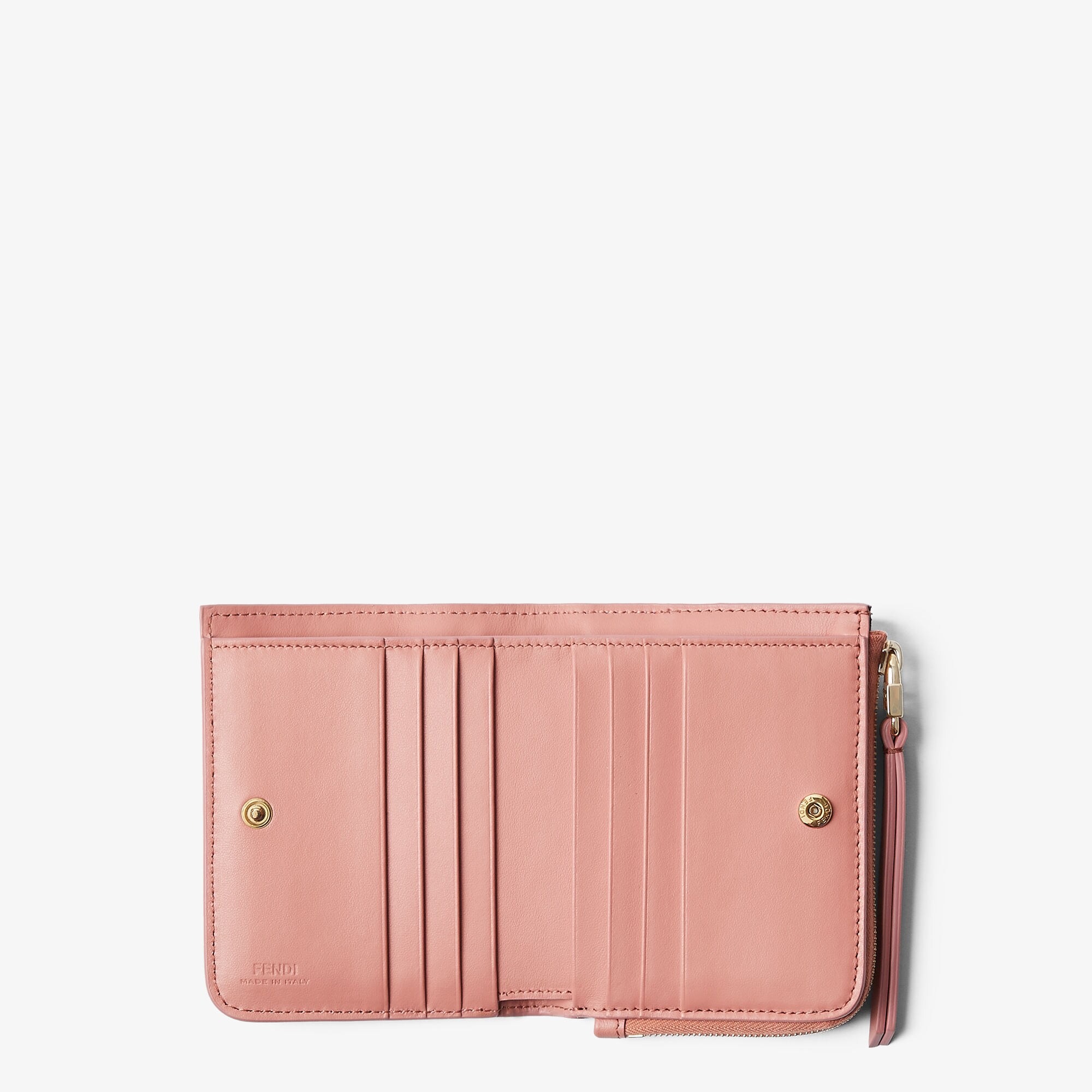 【関税&送料込】Fendi Pink Nappa Leather Baguette Wallet Fendi Baguette Continental Wallet on Chain Zucca Embossed