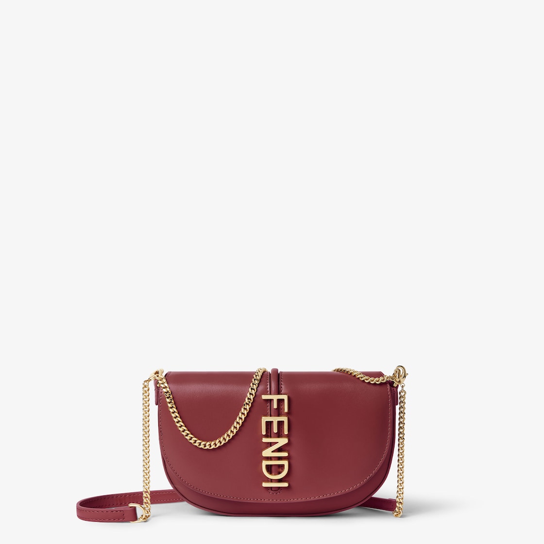 Fendigraphy Wallet on Chain Leather Red - Image 2/6
