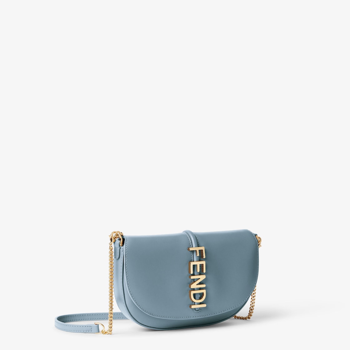 Fendigraphy Wallet on Chain Leather Light blue - Image 3/6