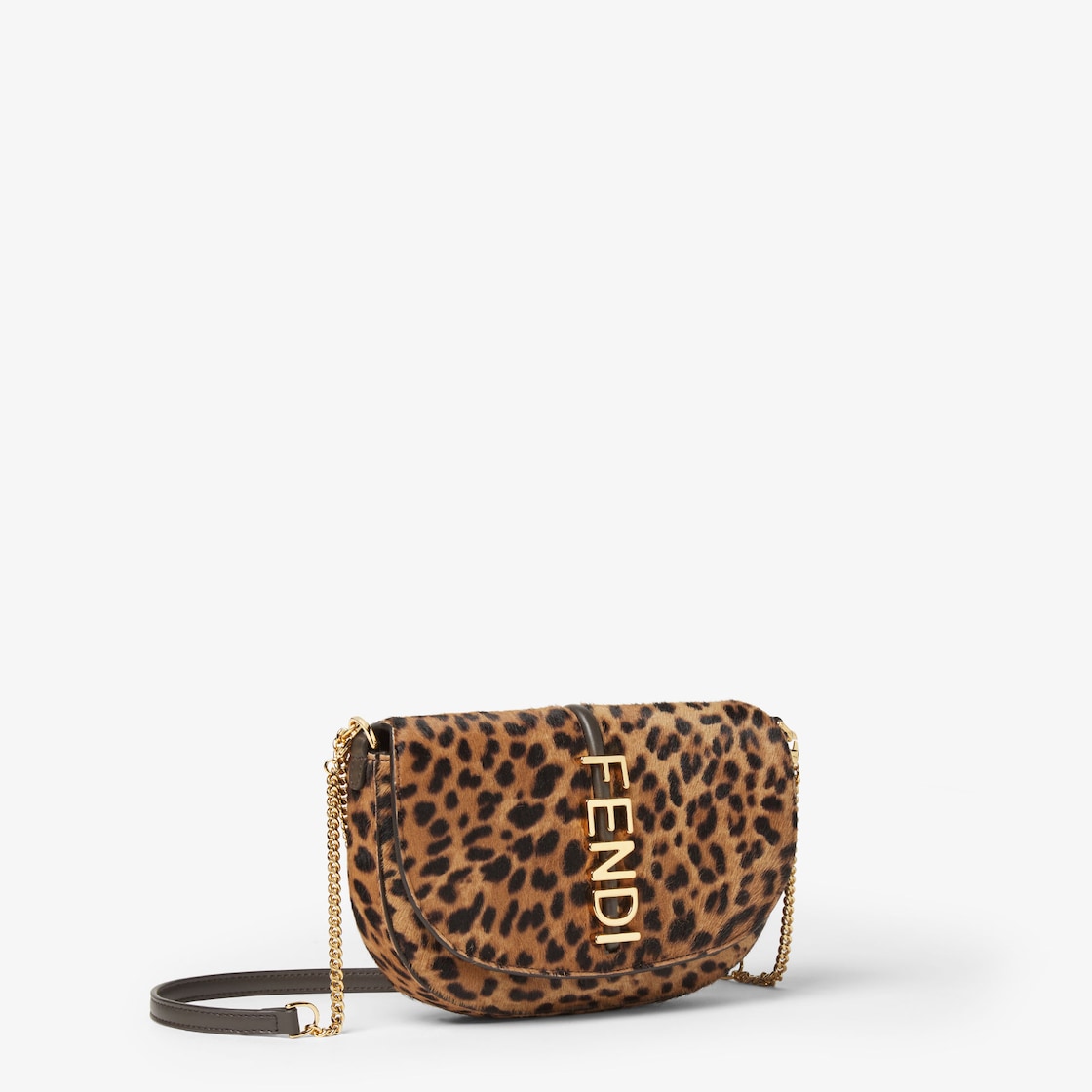 Fendigraphy Wallet On Chain Leather Brown - Image 3/6