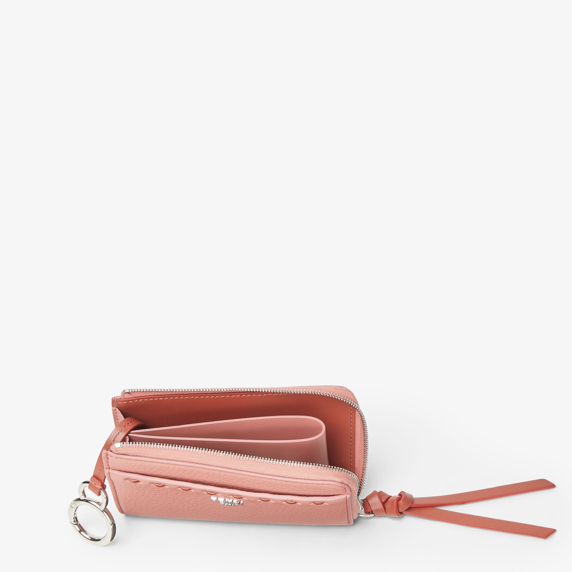 Peekaboo Card Case with Key Ring - Pink | FENDI US
