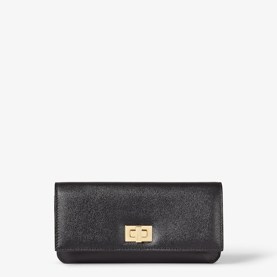 Fendi Way continental wallet with flap and twist lock